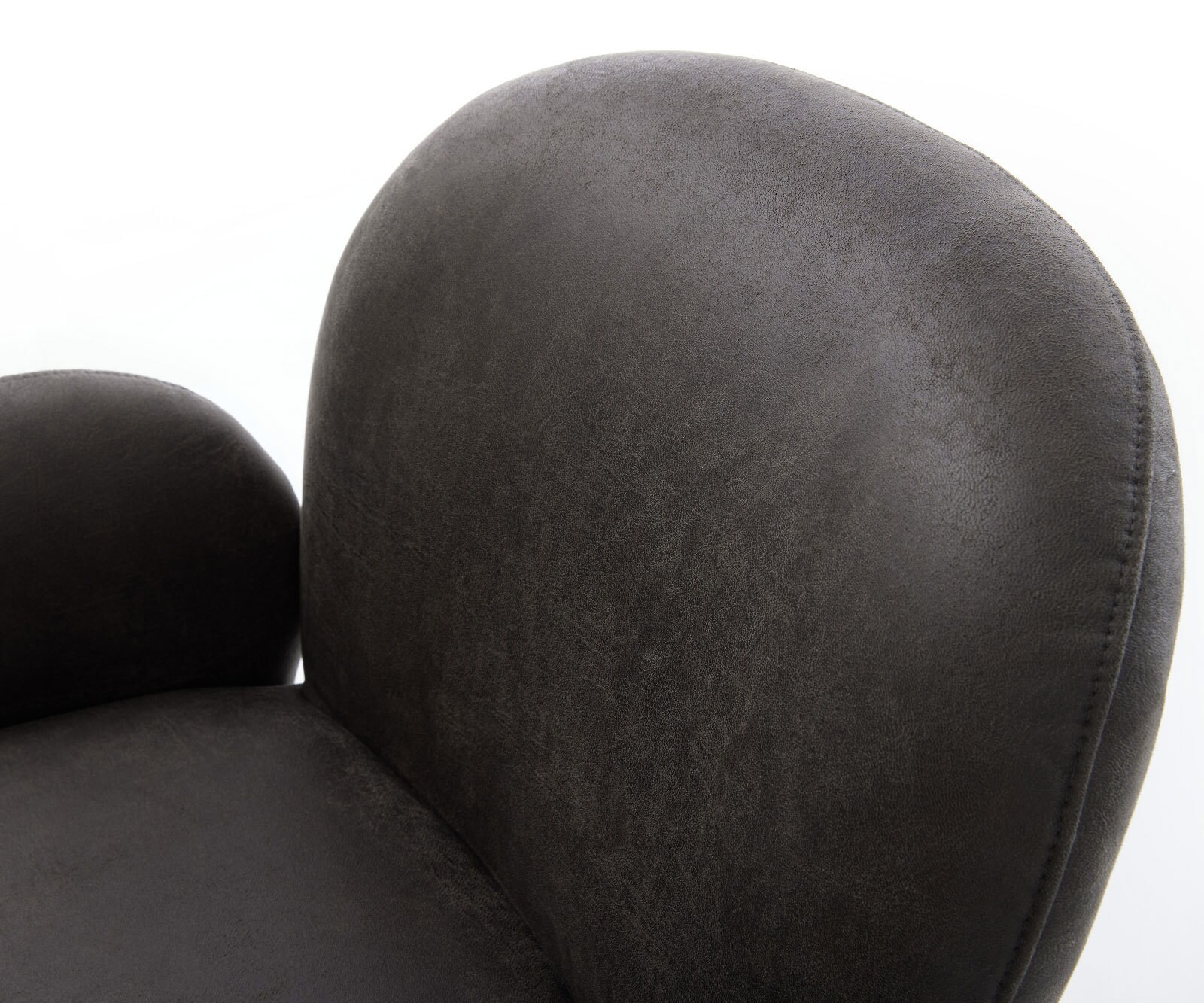 Draaistoel Nube-Flex met armleuning microvelours antraciet vintage kruisframe breed grafiet 360° draaibaar rocker-functie pocketveer kern 4