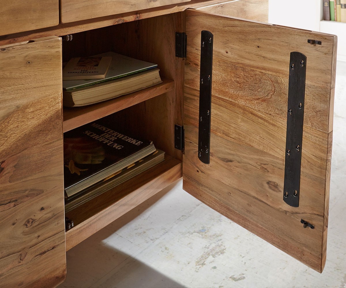 Dressoir Live-Edge 147 cm acacia natuur 3 deuren 3 laden 7