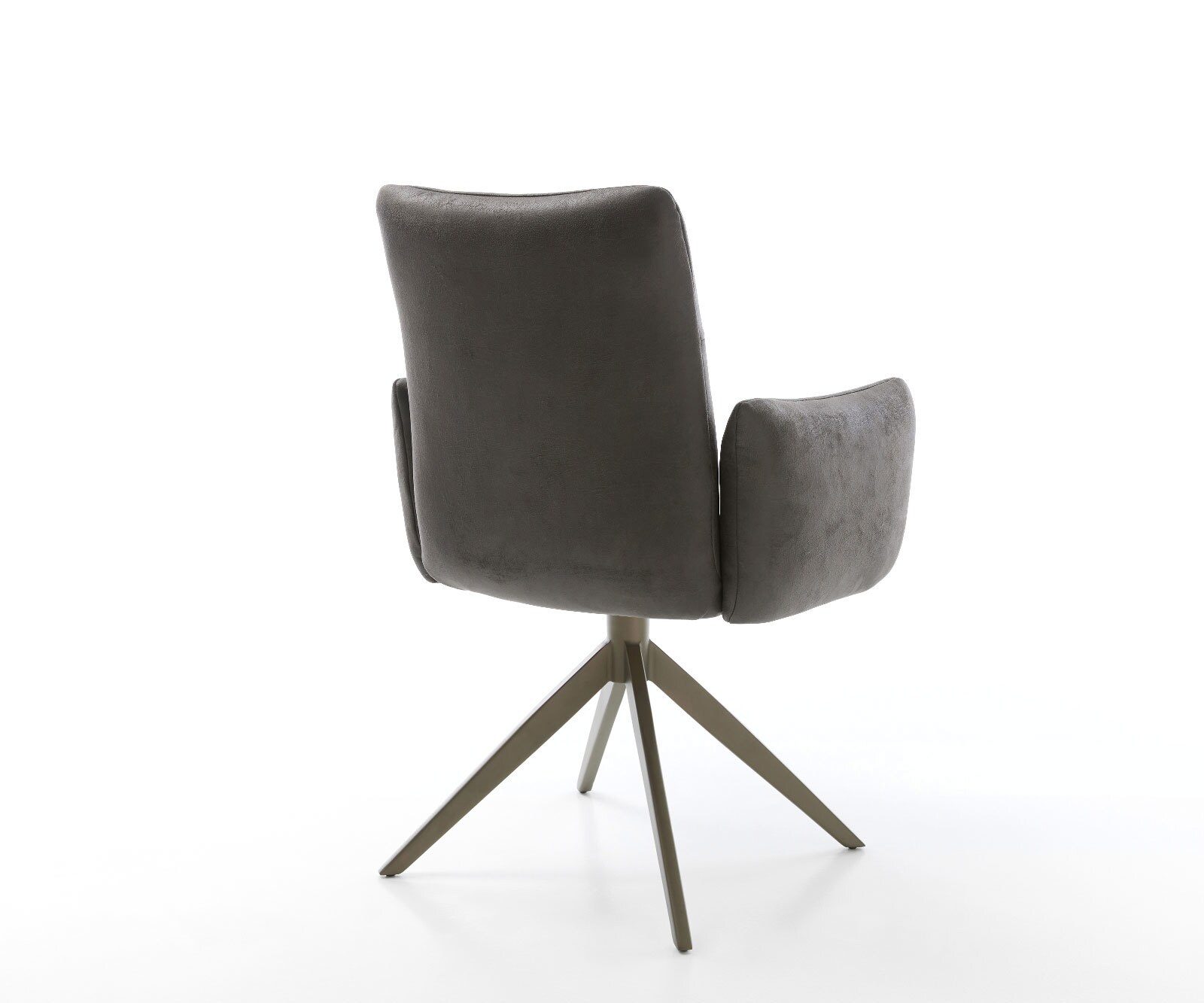 Draaistoel Jova-Flex met armleuning microvelours antraciet vintage kruisframe breed afwerking met titanium 360° draaibaar rocker-functie pocketveer kern 5
