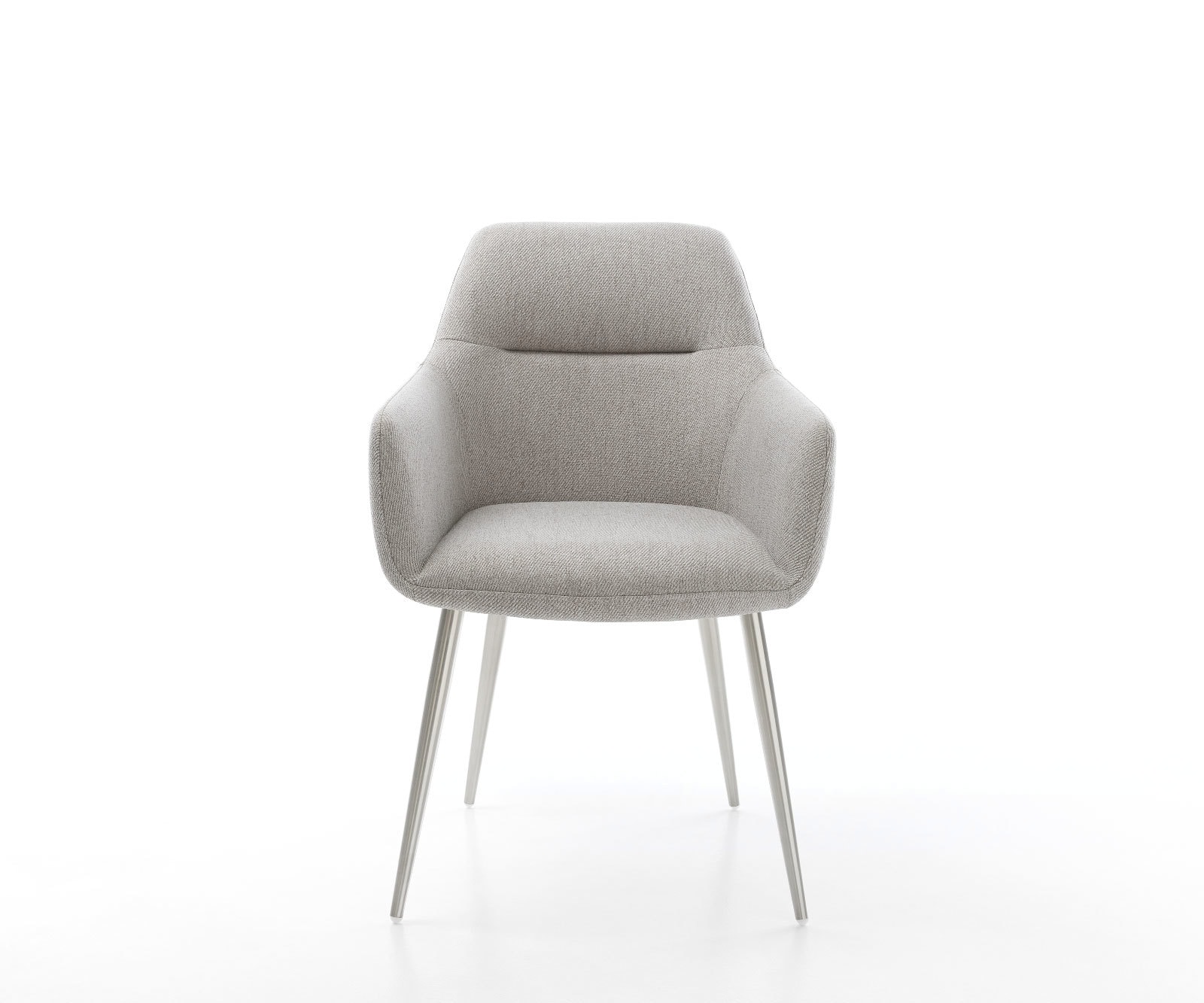 Eetkamerstoel Pejo-Flex stripes lichtgrijs 4-poot conisch roestvrij staal pocketveer kern 1 Eetkamerstoel Pejo-Flex stripes lichtgrijs 4-poot conisch roestvrij staal pocketveer kern 1