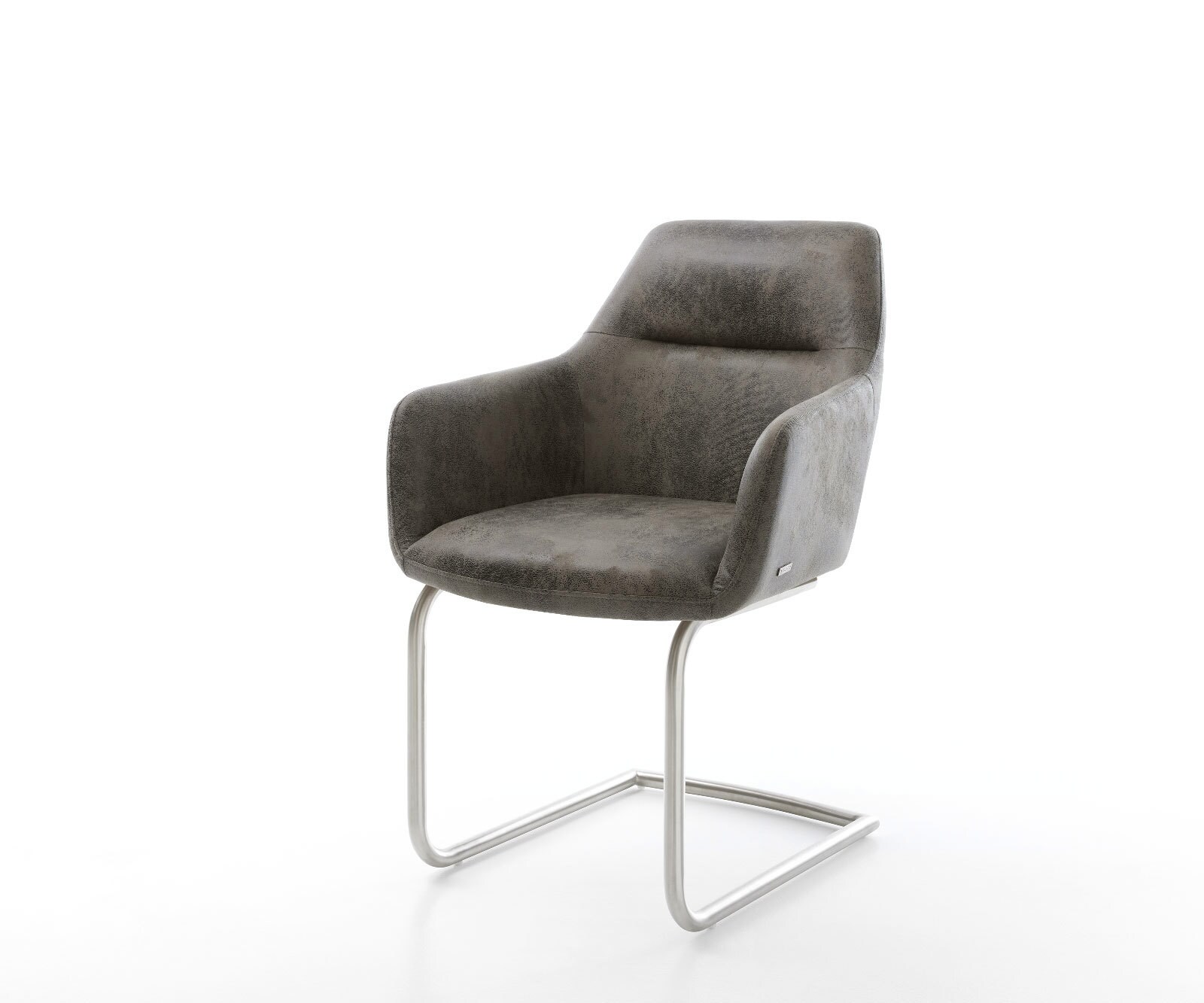 Sledemodel Pejo-Flex microvelours grijs antiek sledemodel rond roestvrij staal pocketveer kern
