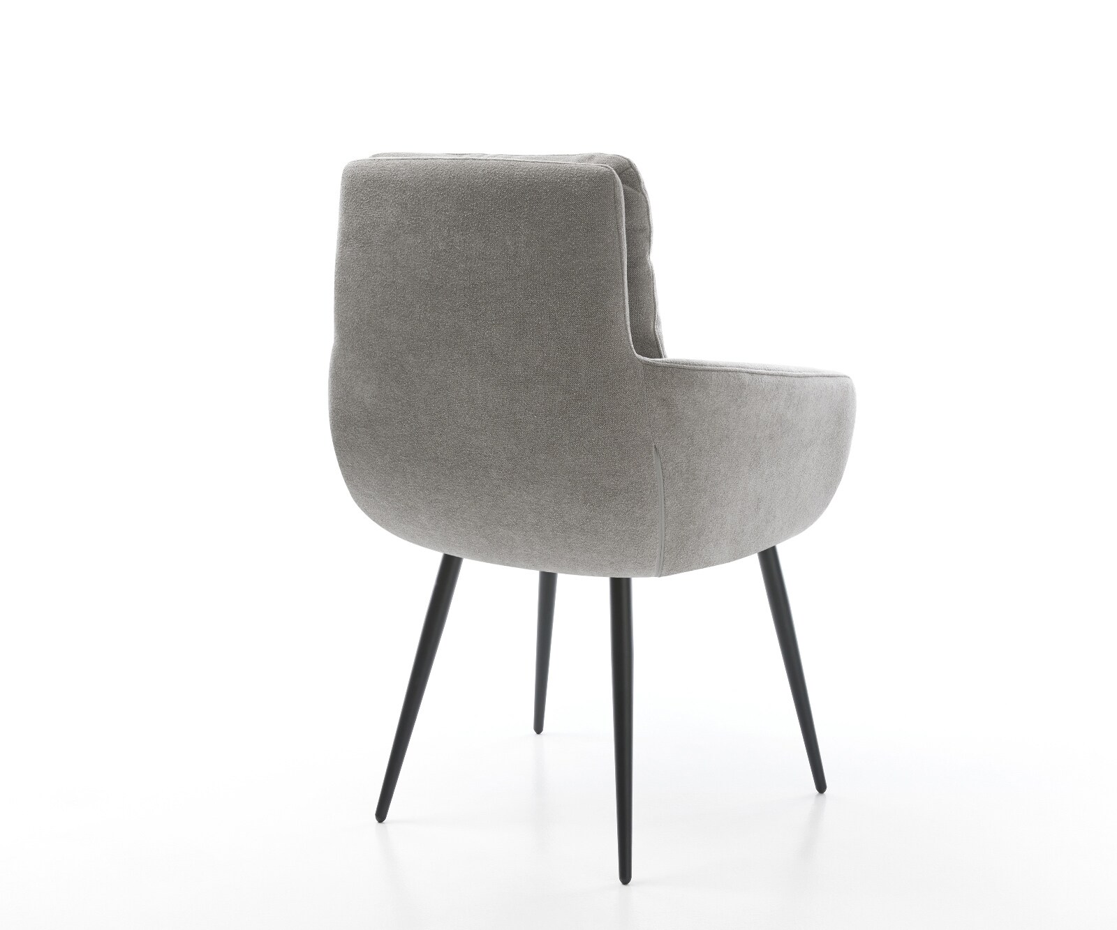 Eetkamerstoel Abelia-Flex met armleuning zachte stof met structuur grijs 4-poot conisch zwart 5