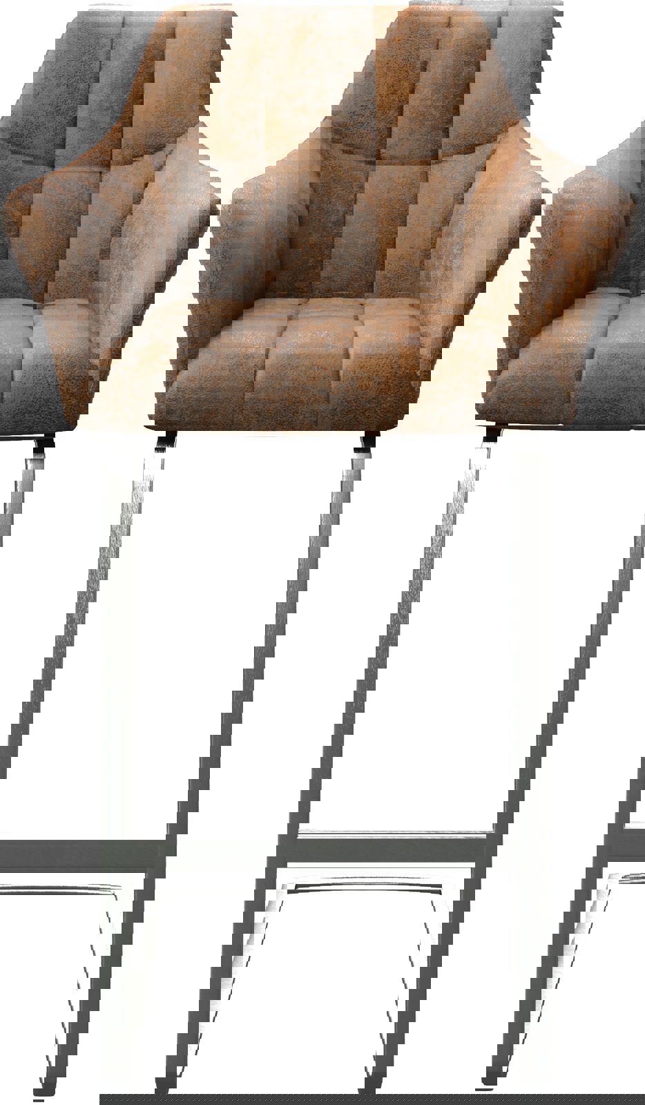 Barstoel Yulo-Flex vintage bruin sledestoel vlak roestvrijstaal 3 Barstoel Yulo-Flex vintage bruin sledestoel vlak roestvrijstaal 3