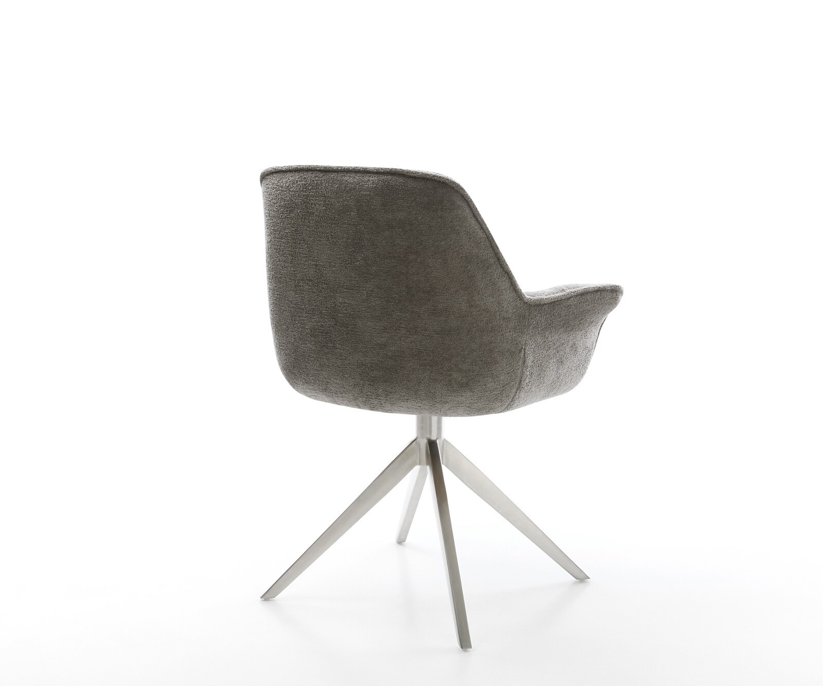 Draaistoel Kaira-Flex bouclé zacht mud kruisframe breed roestvrij staal 360° draaibaar rocker-functie 4