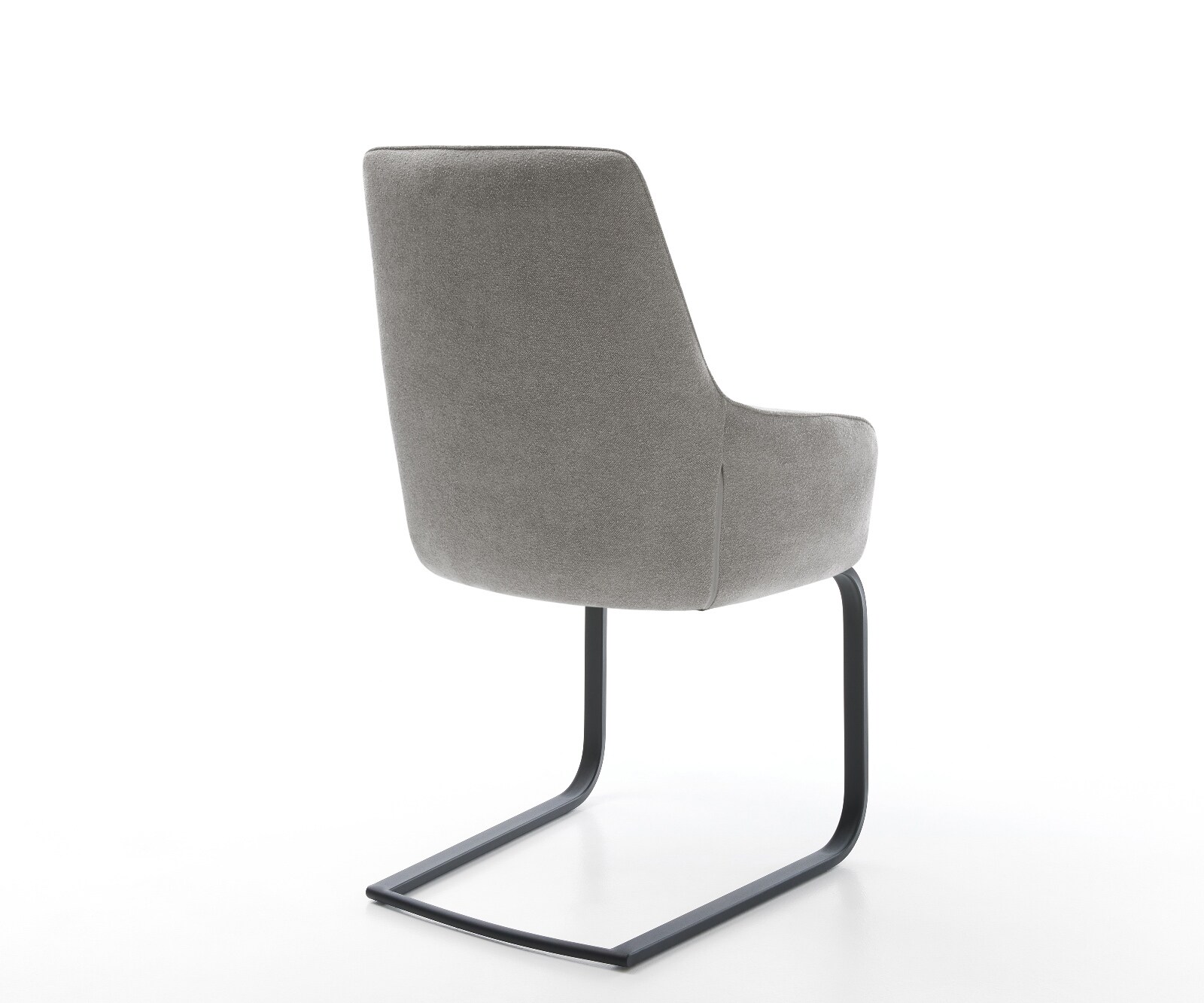 Sledemodel Zelia-Flex met armleuning zachte stof met structuur grijs sledemodel vlak zwart pocketveer kern 5