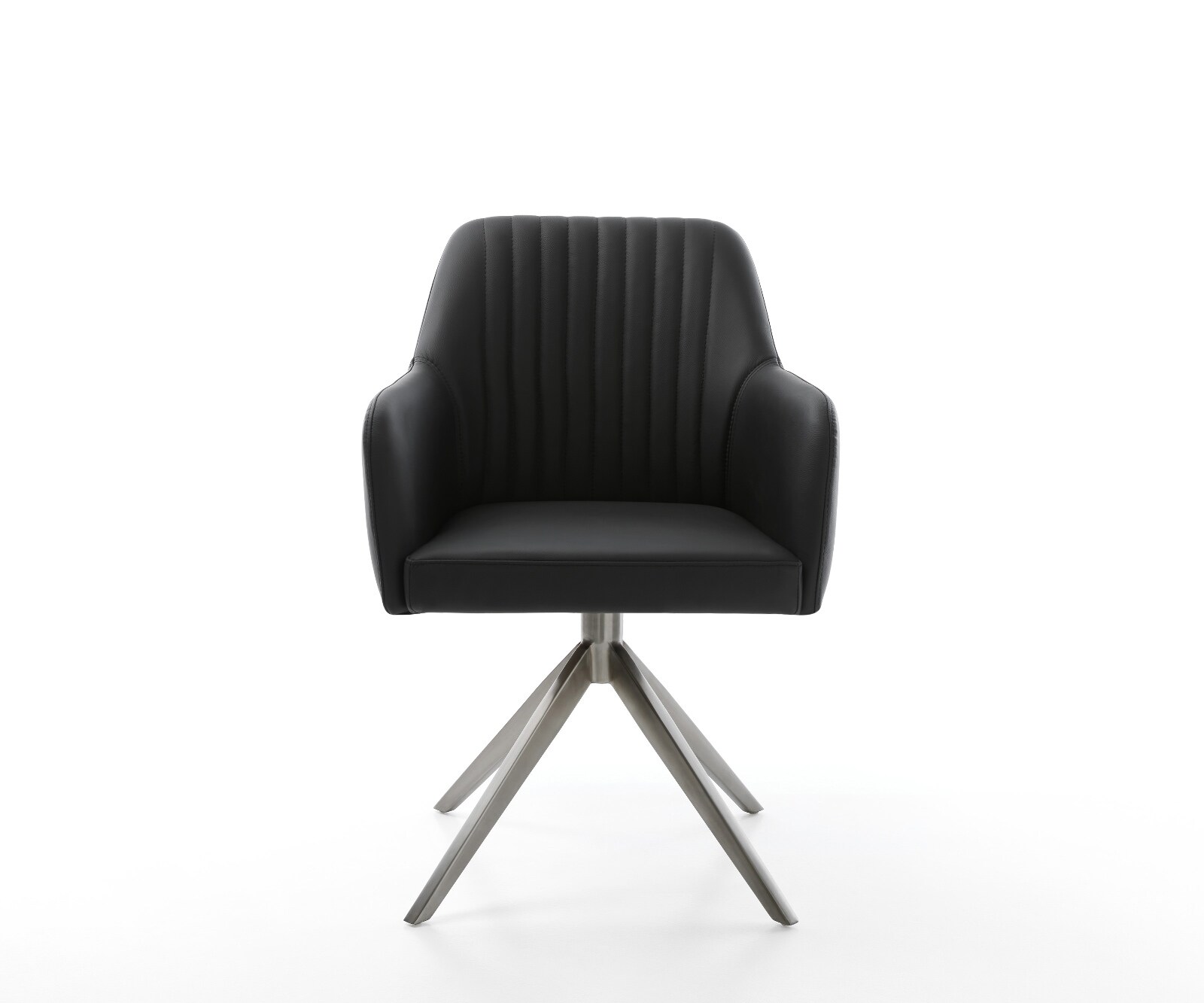 Draaistoel Greg-Flex echt leer zwart kruisframe breed grafiet 360° draaibaar rocker-functie pocketveer kern 2