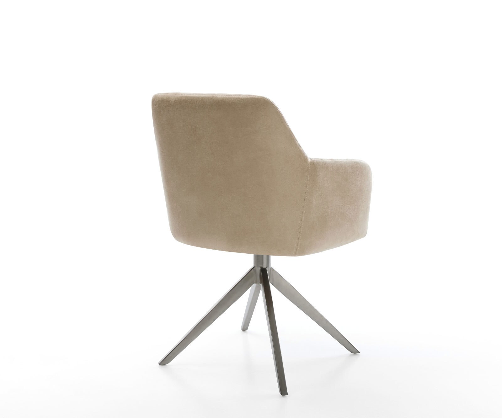 Draaistoel Greg-Flex microvelours beige vintage kruisframe breed grafiet 360° draaibaar rocker-functie pocketveer kern 4