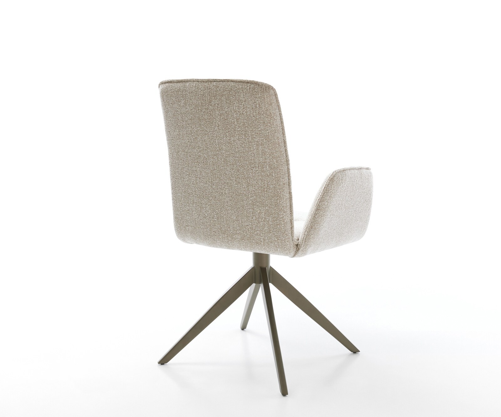 Draaistoel Vinja-Flex geweven stof beige kruisframe breed afwerking met titanium 360° draaibaar rocker-functie 4
