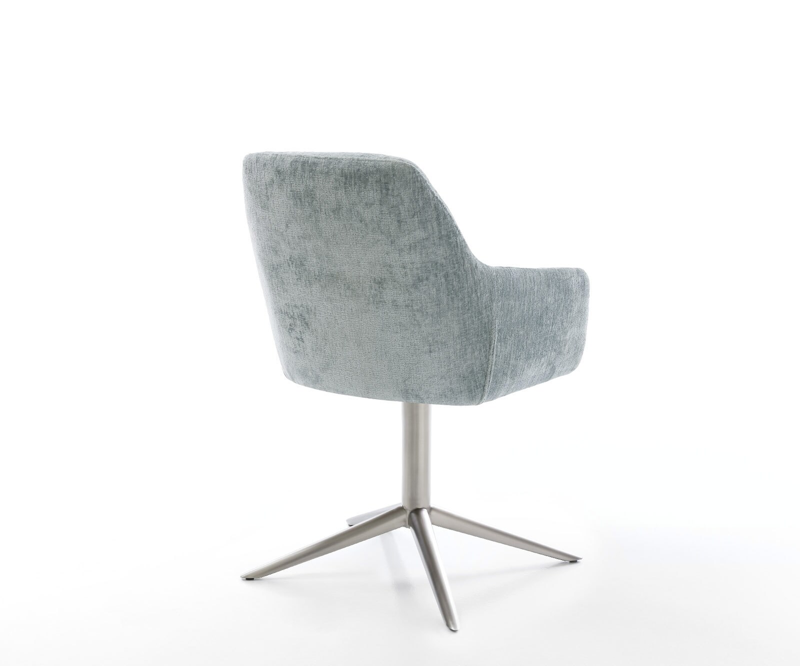 Draaistoel Pejo-Flex chenille pastelblauw kruispoot roestvrij staal 360° draaibaar rocker-functie pocketveer kern 4