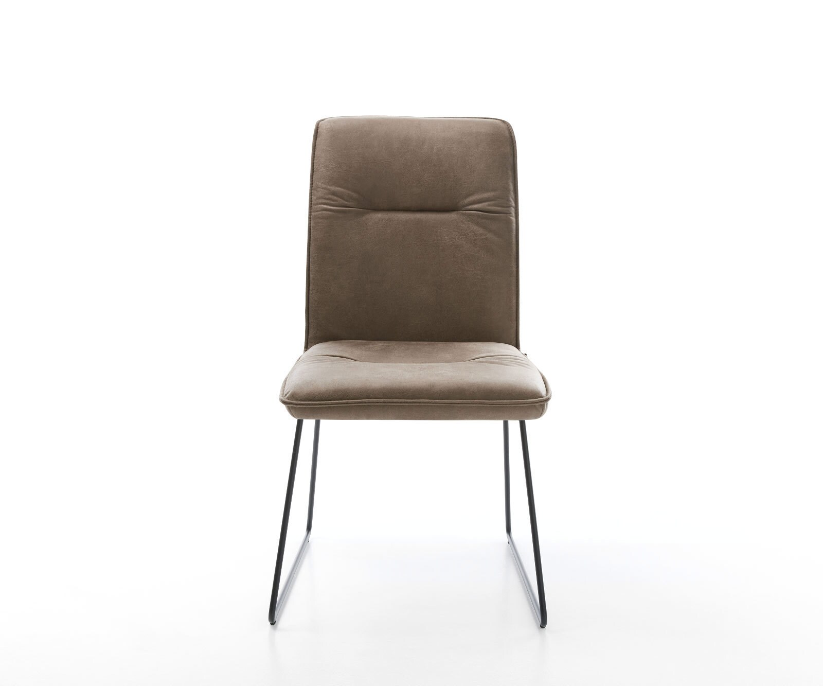 Eetkamerstoel Vinjo-Flex microvelours taupe vintage slipframe zwart 1