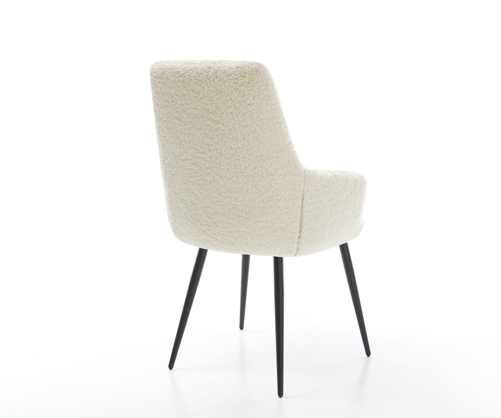 Eetkamerstoel Zelia-Flex met armleuning teddy beige 4-poot conisch zwart pocketveer kern 4
