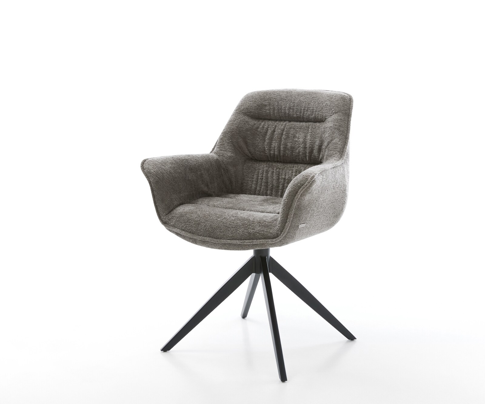 Draaistoel Kaira-Flex bouclé zacht mud kruisframe breed zwart 360° draaibaar rocker-functie 1