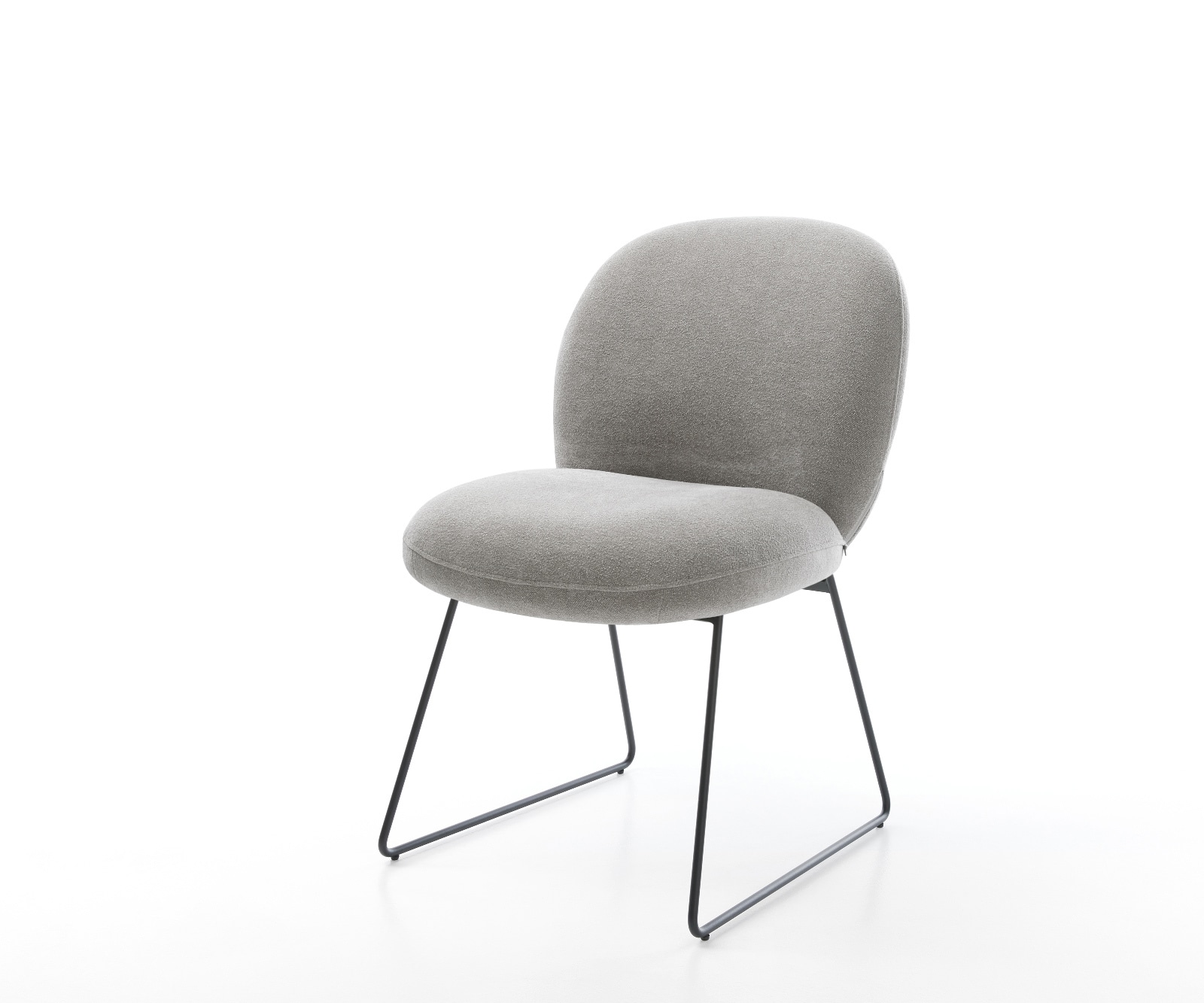 Eetkamerstoel Nube-Flex zachte stof met structuur grijs slipframe zwart pocketveer kern 1