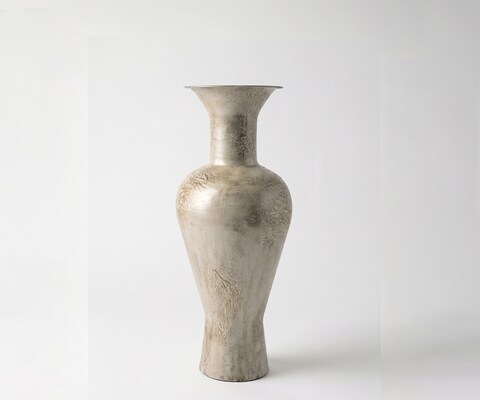 Vaas Medora B25 x D25 x H60 cm Metaal Ivory Terra Handgemaakt