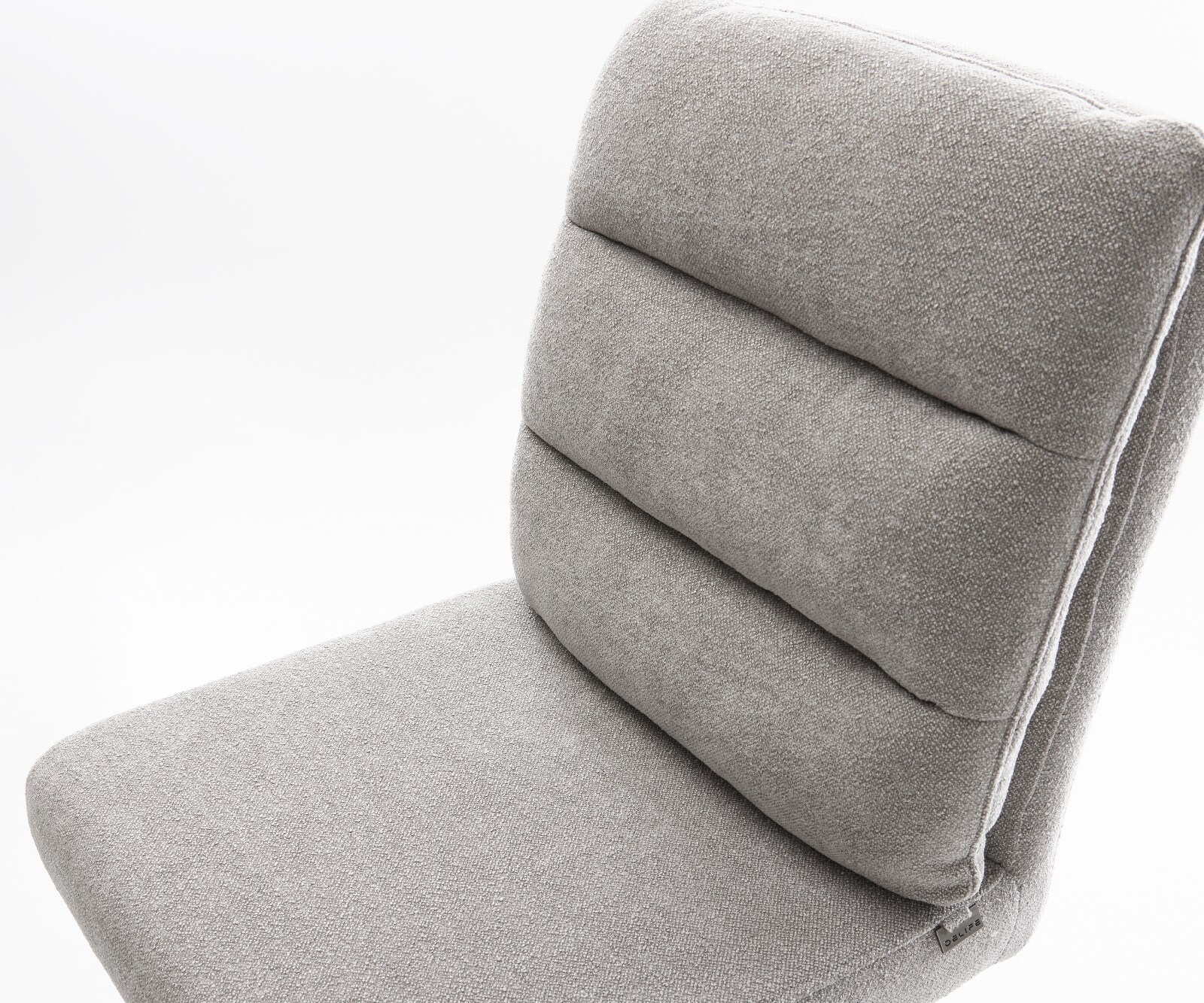 Barstoel Pela-Flex Zachte stof met structuur Grijs Sledeonderstel metaal zwart Zwart 4