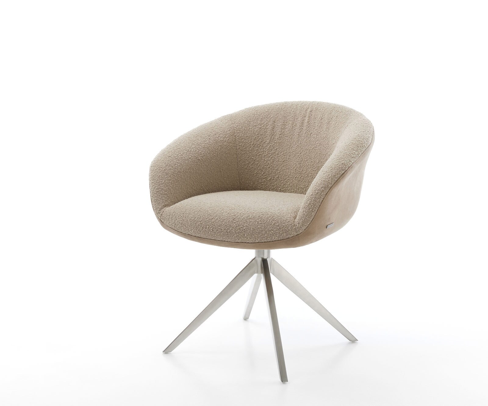 Draaistoel Vinka-Flex met armleuning materiaalmix mud kruisframe breed roestvrij staal 360° draaibaar rocker-functie pocketveer kern