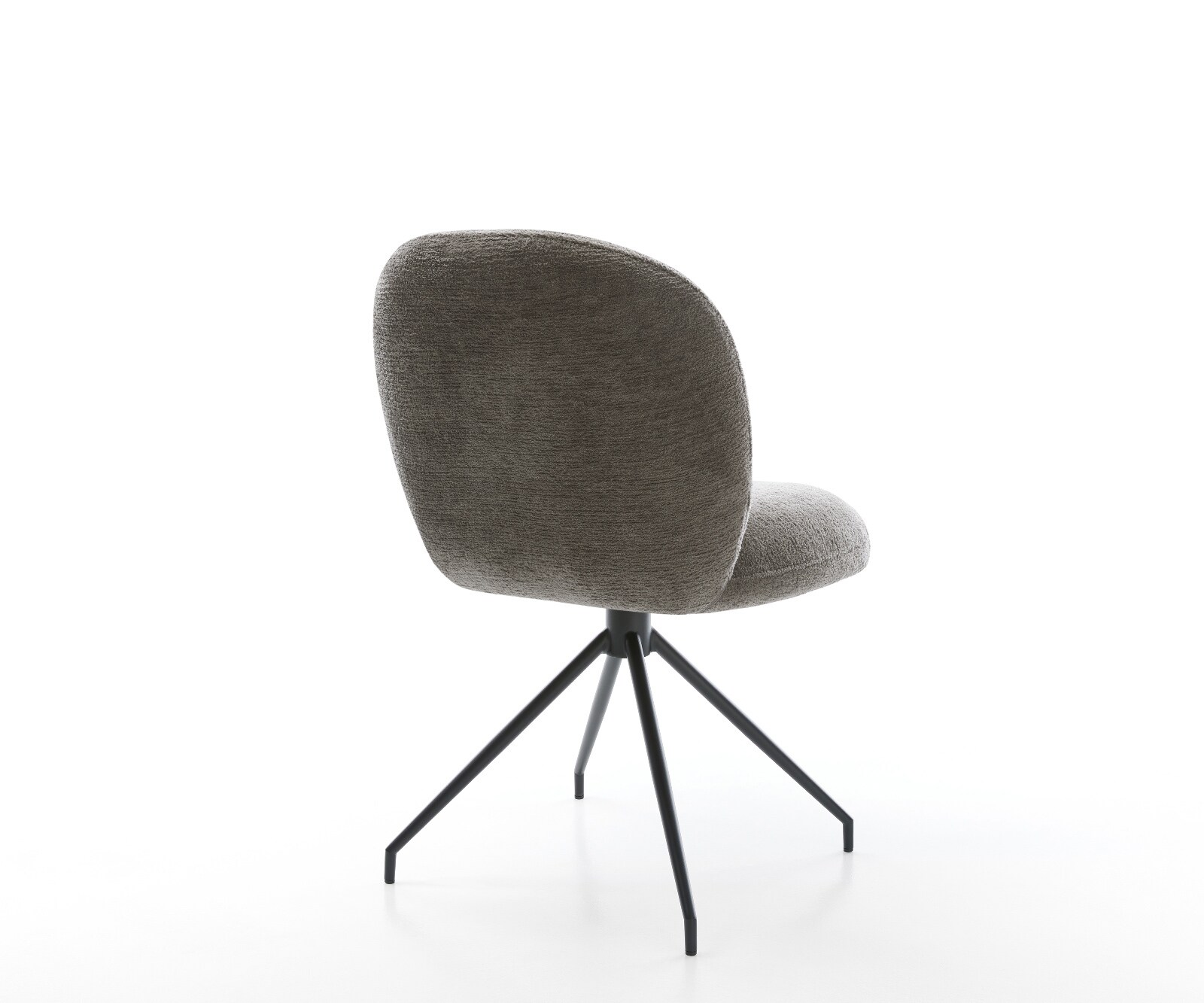 Eetkamerstoel Nube-Flex bouclé zacht mud kruisframe conisch zwart pocketveer kern 5