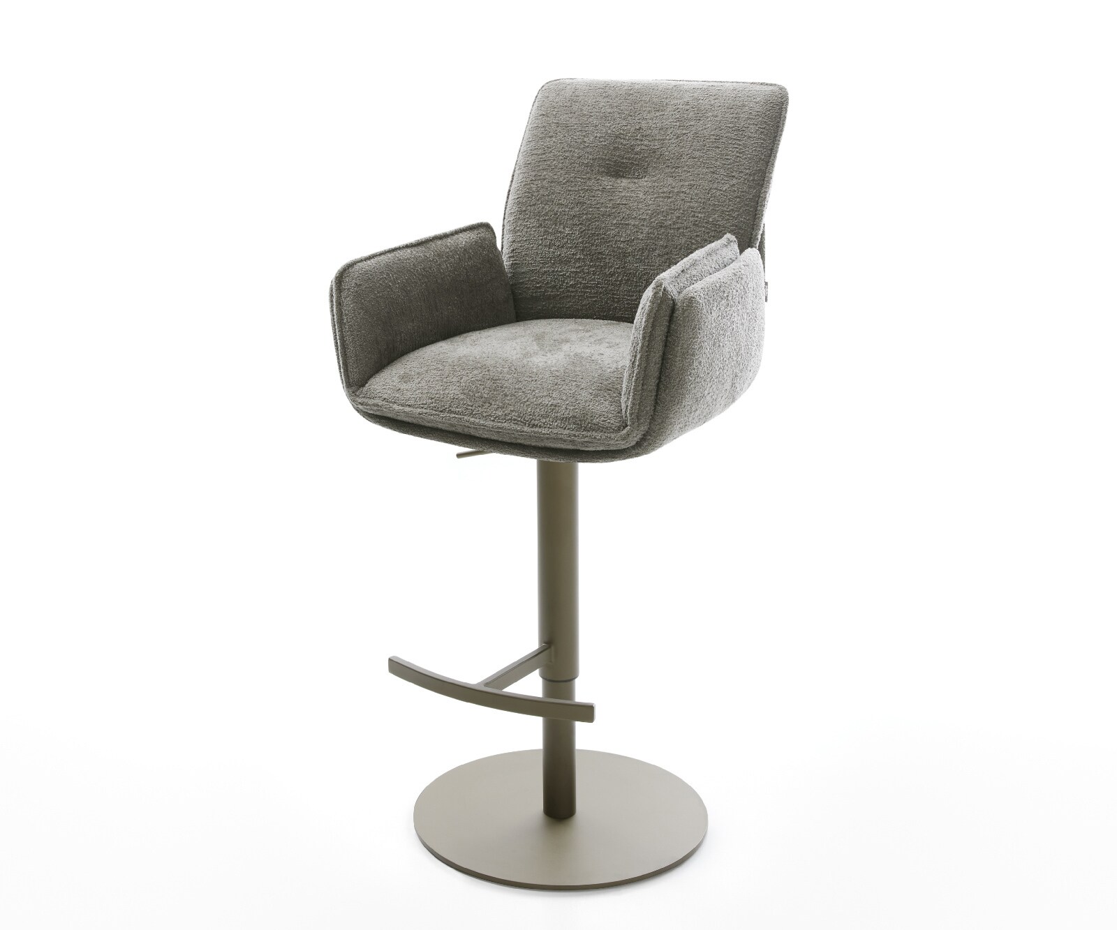 Barstoel Nela-Flex Bouclé zacht Mud Draaivoet in hoogte verstelbaar Titaankleurig Titaankleurig 1