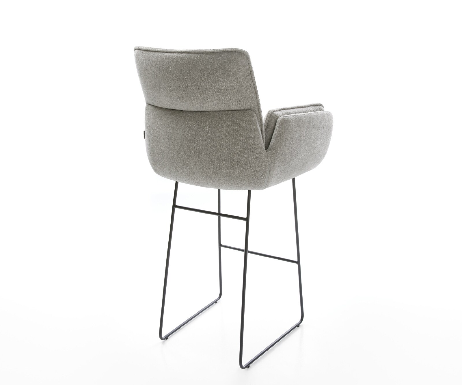 Barstoel Nela-Flex Zachte stof met structuur Grijs Sledeonderstel metaal zwart Zwart 5