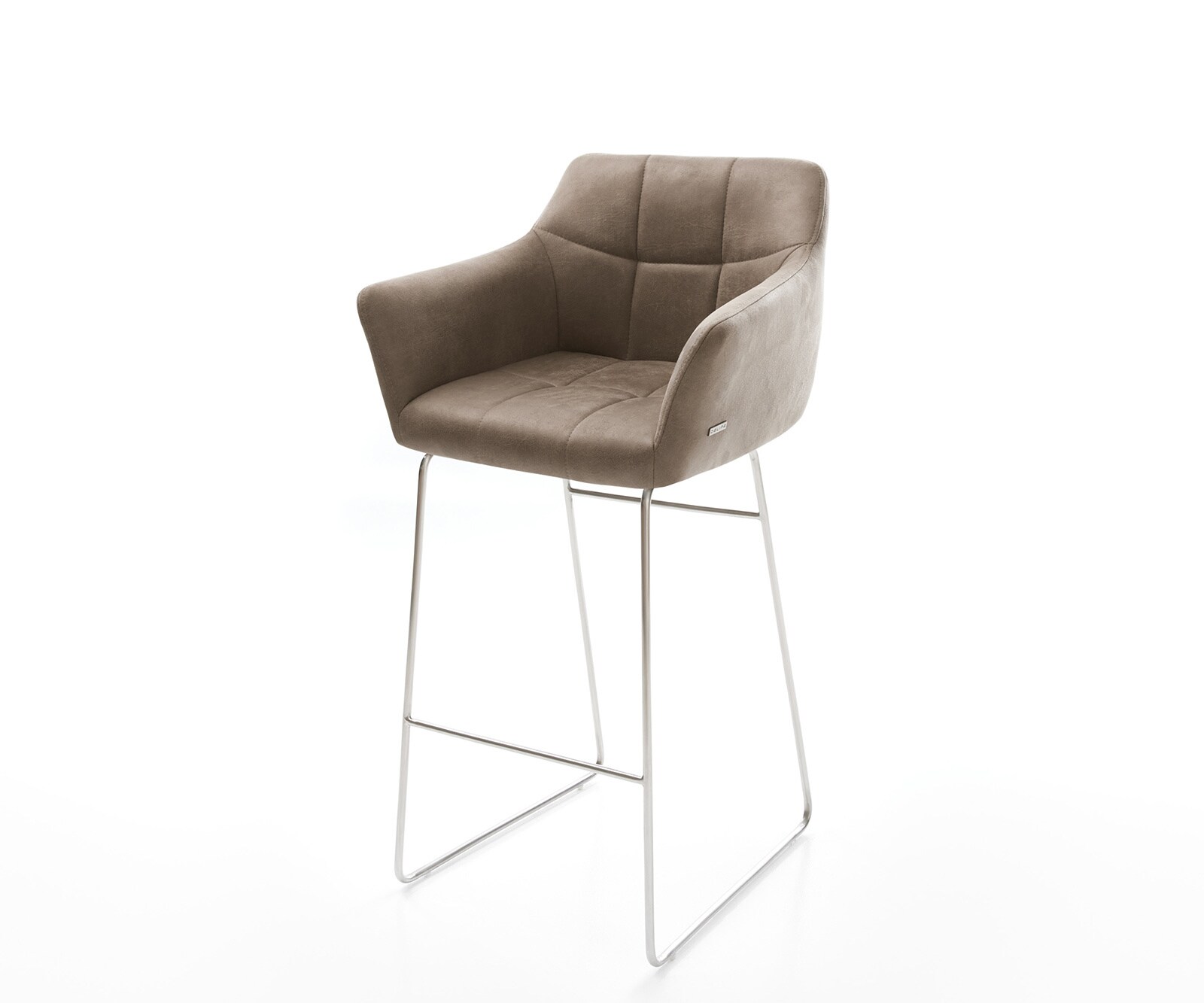 Barstoel Yulo-Flex vintage taupe slipframe roestvrijstaal