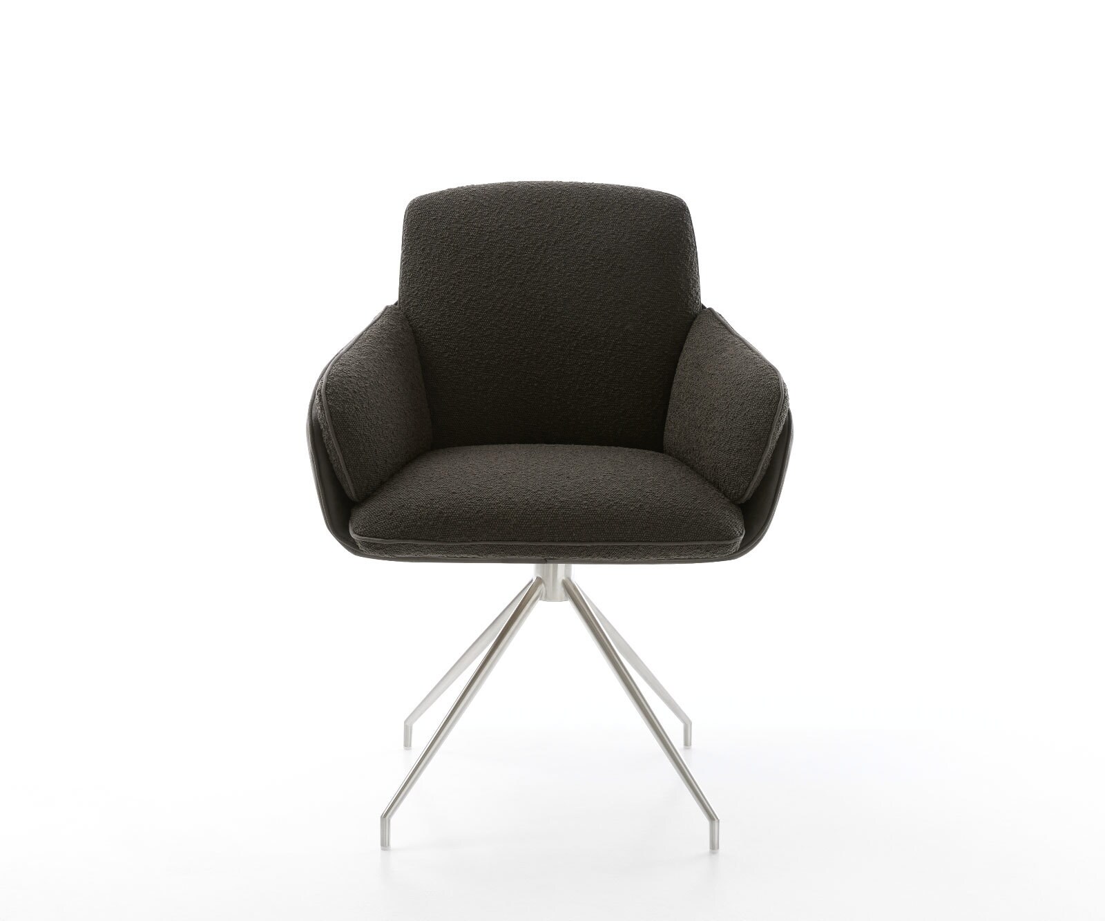 Draaistoel Luan-Flex met armleuning materiaalmix zwart kruisframe conisch roestvrij staal 180° draaibaar 1 Draaistoel Luan-Flex met armleuning materiaalmix zwart kruisframe conisch roestvrij staal 180° draaibaar 1