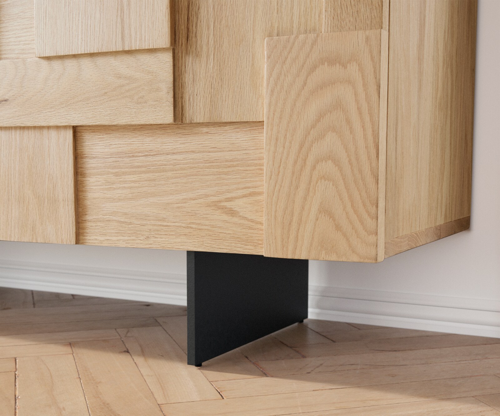 Dressoir Puzzle 175 cm eiken natuur 3 deurs onderstel zwevend metaal zwart 5 Dressoir Puzzle 175 cm eiken natuur 3 deurs onderstel zwevend metaal zwart 5