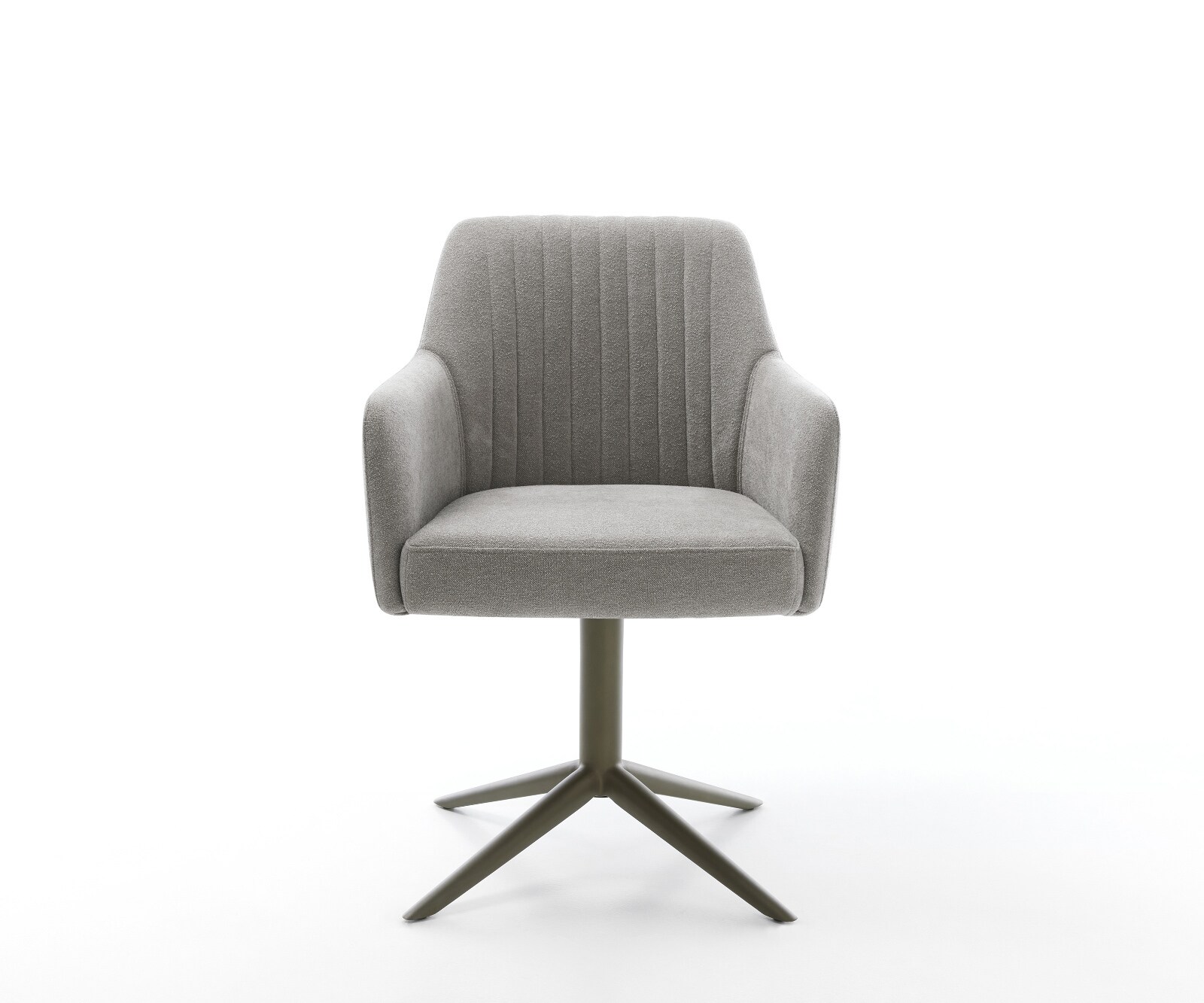 Draaistoel Greg-Flex zachte stof met structuur grijs kruispoot afwerking met titanium 360° draaibaar rocker-functie pocketveer kern 2