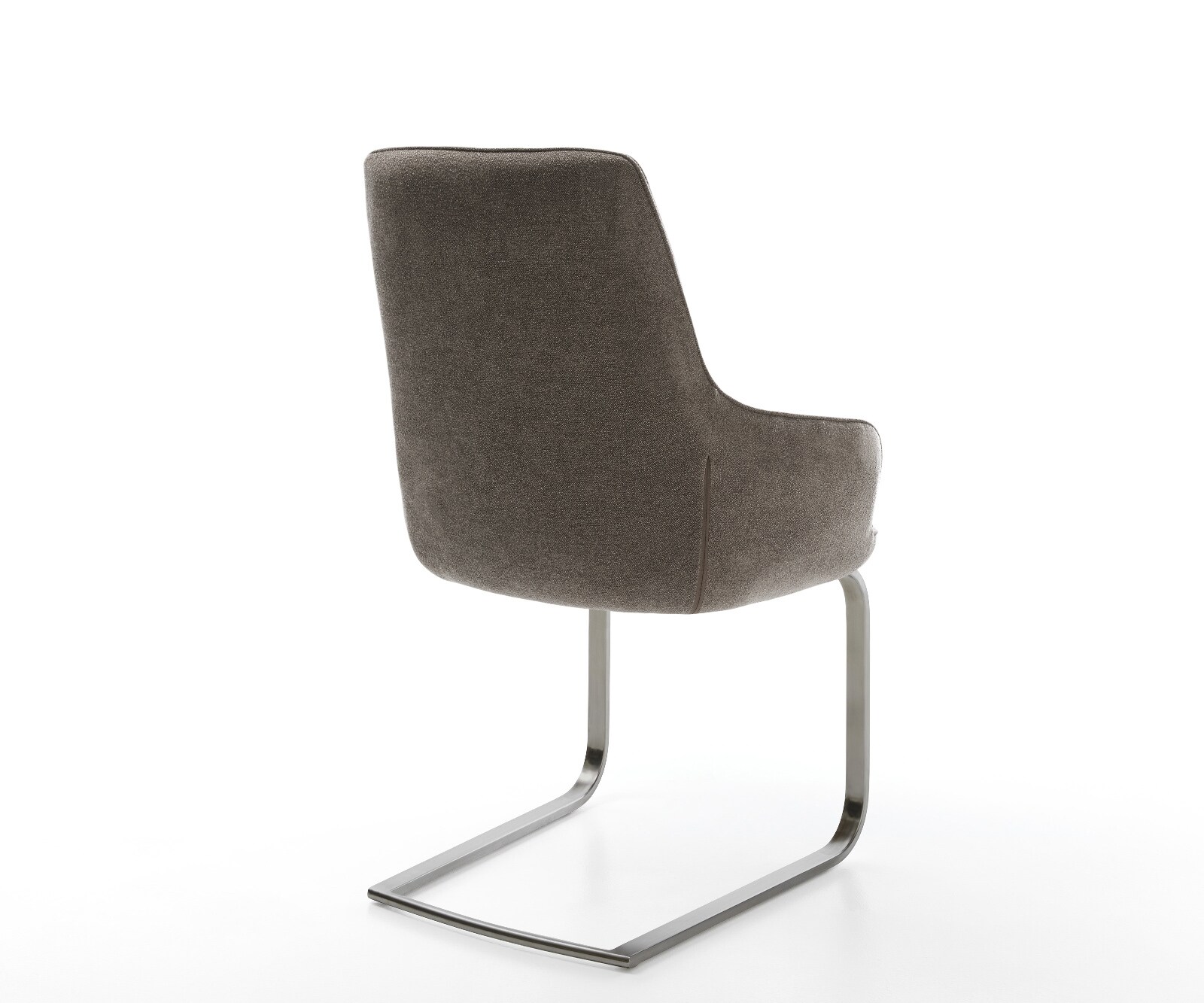 Sledemodel Zelia-Flex met armleuning zachte stof met structuur taupe sledemodel vlak grafiet pocketveer kern 5