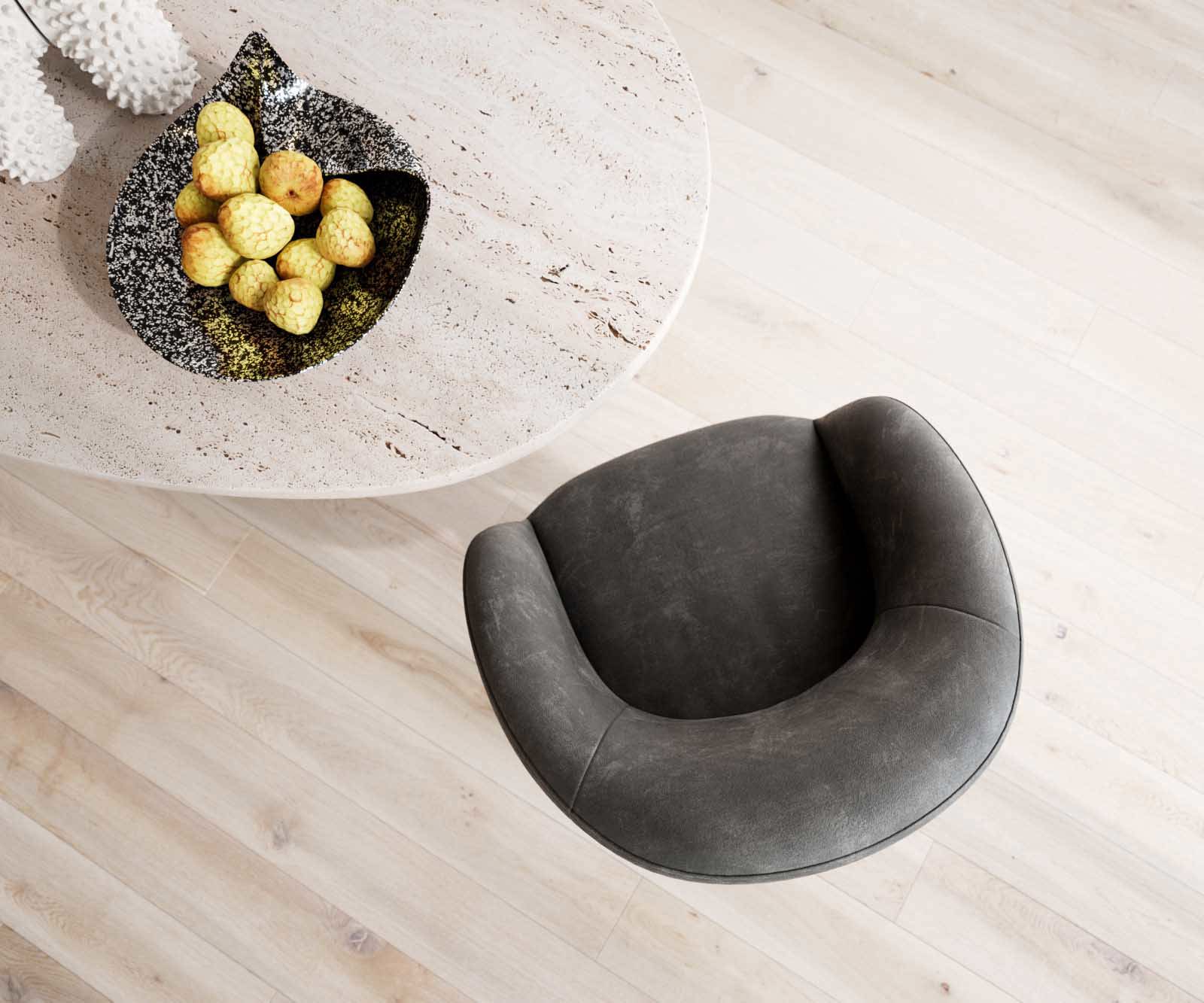 Draaistoel Vinka-Flex met armleuning microvelours antraciet vintage houten frame hoekig natuur 180° draaibaar pocketveer kern 3 Draaistoel Vinka-Flex met armleuning microvelours antraciet vintage houten frame hoekig natuur 180° draaibaar pocketveer kern 3