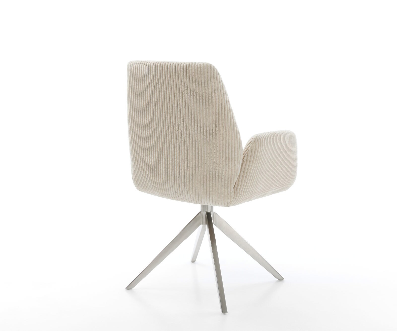 Eetkamerstoel Zoa-Flex koord beige kruisframe breed roestvrij staal pocketveer kern 4