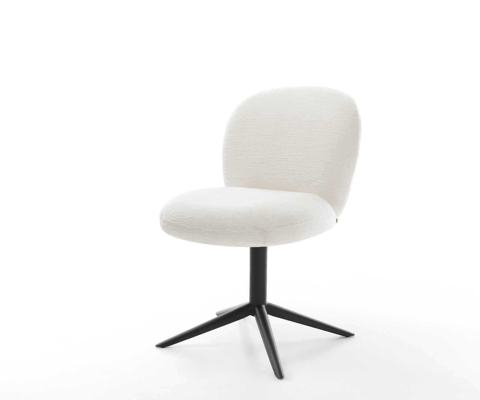Draaistoel Nube-Flex bouclé zacht beige kruispoot zwart 360° draaibaar rocker-functie pocketveer kern 1