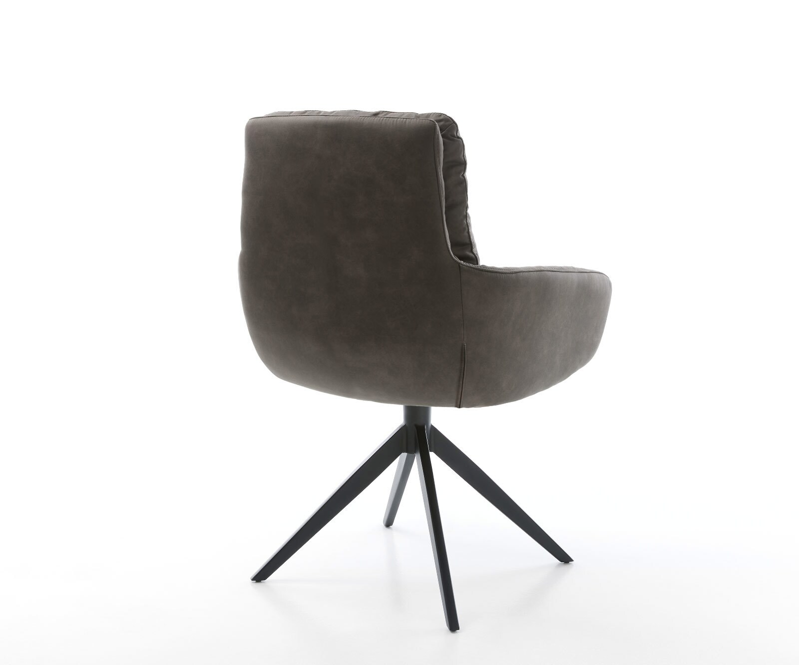 Eetkamerstoel Abelia-Flex met armleuning microvelours antraciet vintage kruisframe breed zwart 5