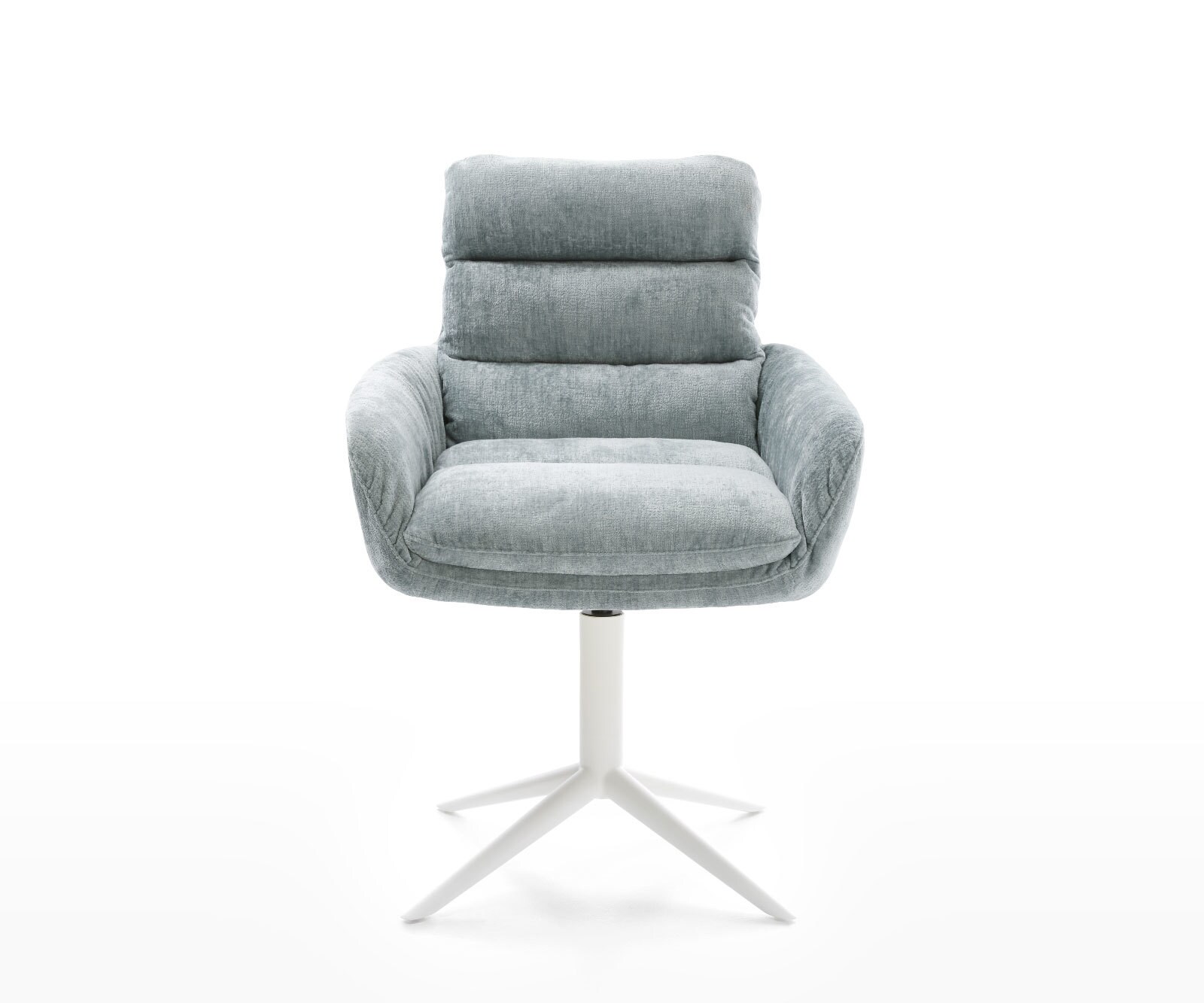 Draaistoel Abelia-Flex met armleuning chenille pastelblauw kruispoot wit 360° draaibaar rocker-functie 1 Draaistoel Abelia-Flex met armleuning chenille pastelblauw kruispoot wit 360° draaibaar rocker-functie 1