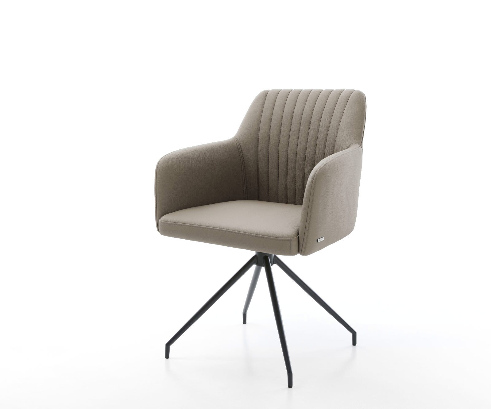 Eetkamerstoel Greg-Flex echt leer mud kruisframe conisch zwart pocketveer kern