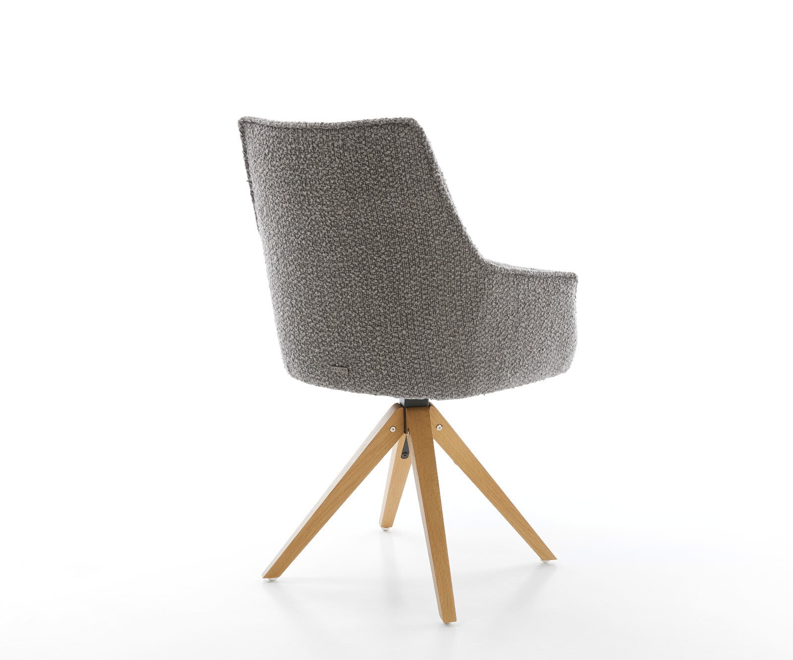 Draaistoel Alja-Flex met armleuning bouclé zilver grijs houten frame hoekig natuur 180° draaibaar pocketveer kern 4 Draaistoel Alja-Flex met armleuning bouclé zilver grijs houten frame hoekig natuur 180° draaibaar pocketveer kern 4