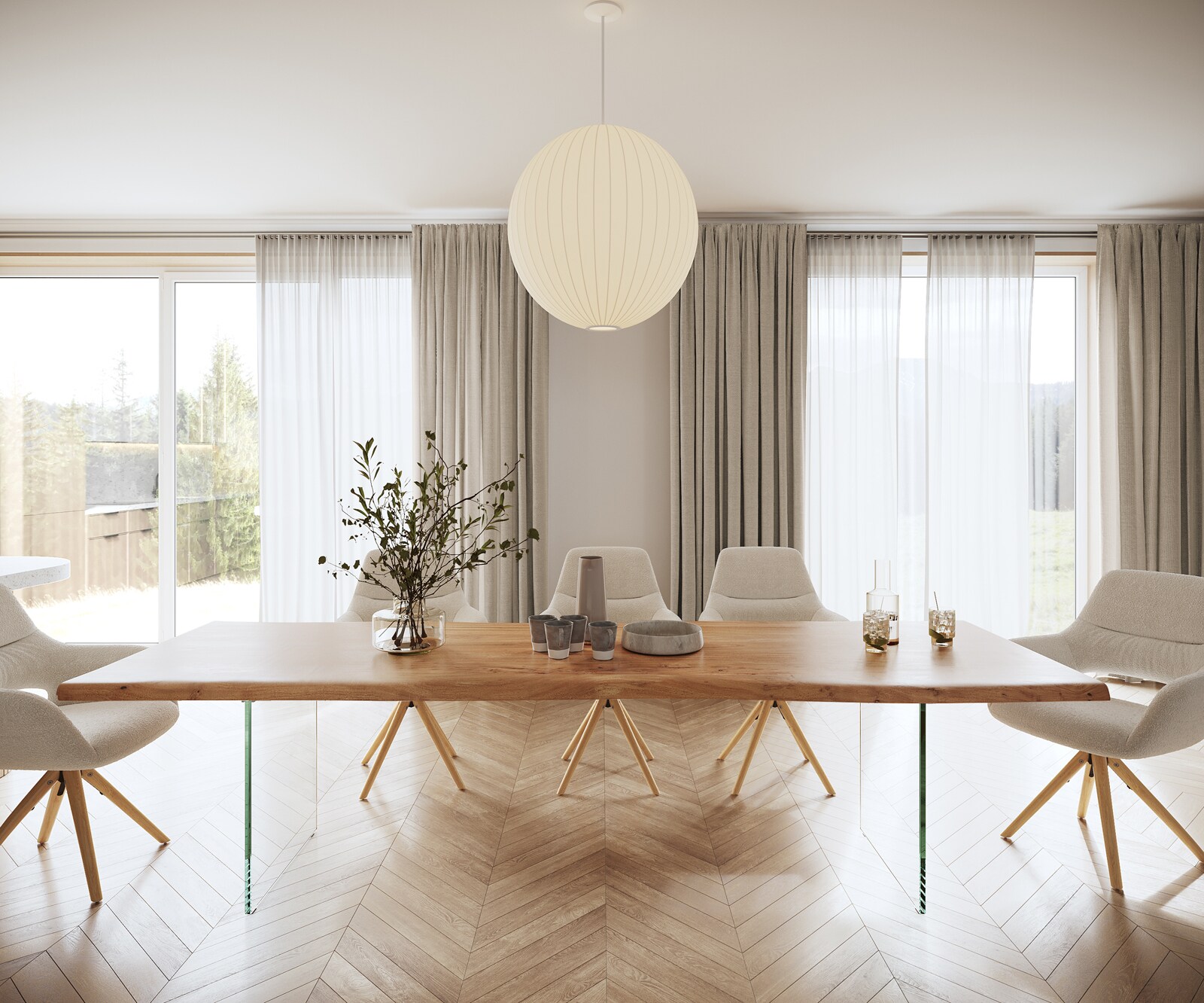 Eettafel Edge 280x100 XL acacia natuur glas Live-Edge 1