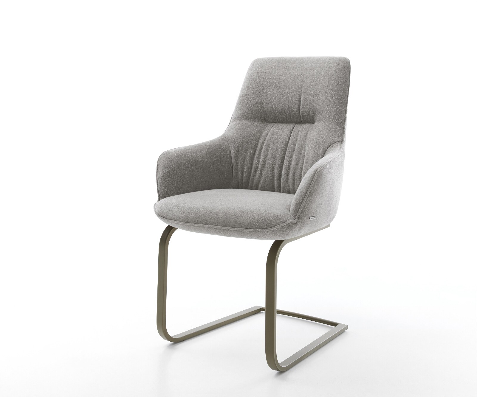 Sledemodel Zelia-Flex met armleuning zachte stof met structuur grijs grijs sledemodel vlak afwerking met titanium pocketveer kern 1
