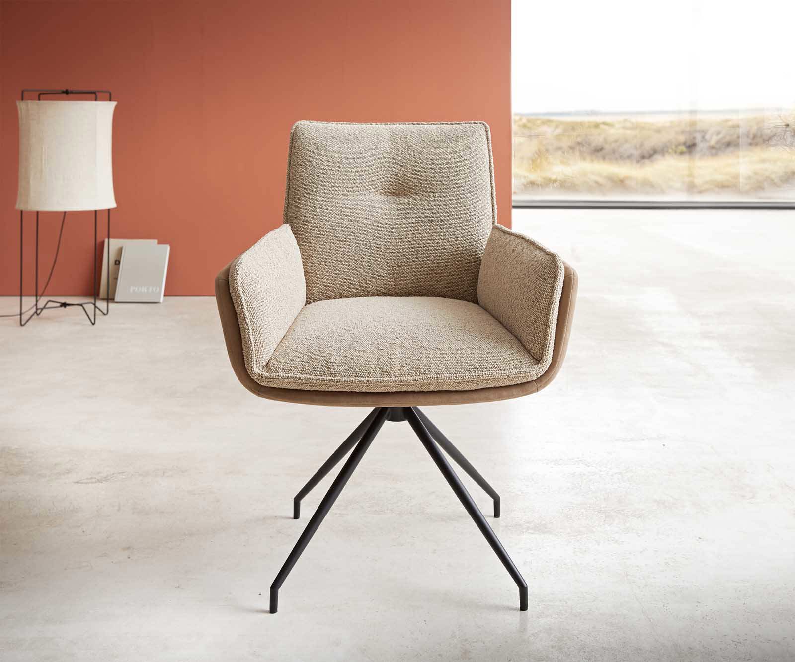 Draaistoel Nela-Flex materiaalmix mud kruisframe conisch zwart 180° draaibaar 1 Draaistoel Nela-Flex materiaalmix mud kruisframe conisch zwart 180° draaibaar 1