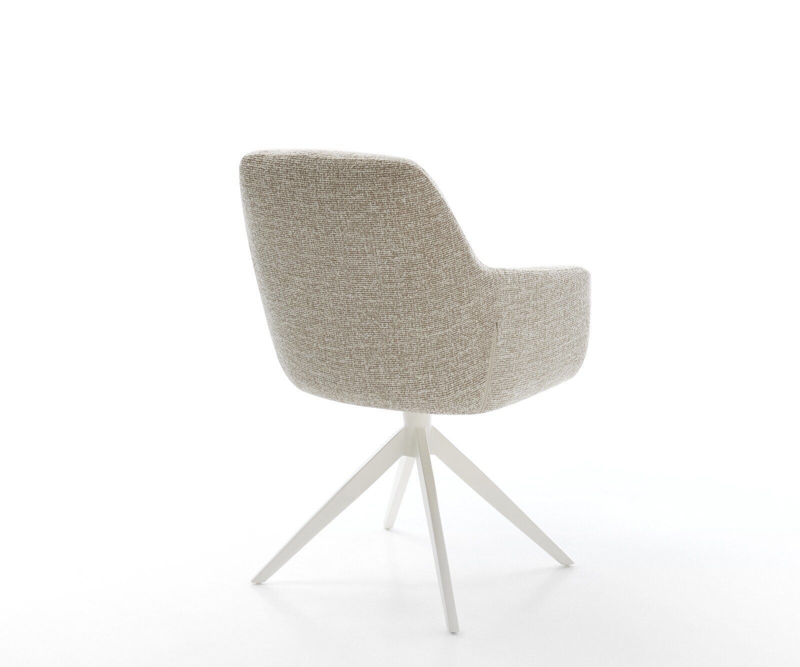 Draaistoel Pejo-Flex geweven stof beige kruisframe breed wit 360° draaibaar rocker-functie pocketveer kern 5