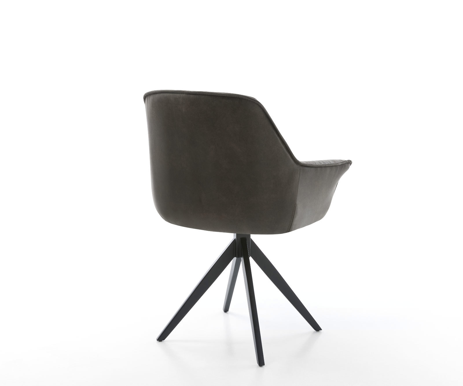 Eetkamerstoel Keila-Flex met armleuning microvelours antraciet vintage kruisframe hoekig zwart 5 Eetkamerstoel Keila-Flex met armleuning microvelours antraciet vintage kruisframe hoekig zwart 5