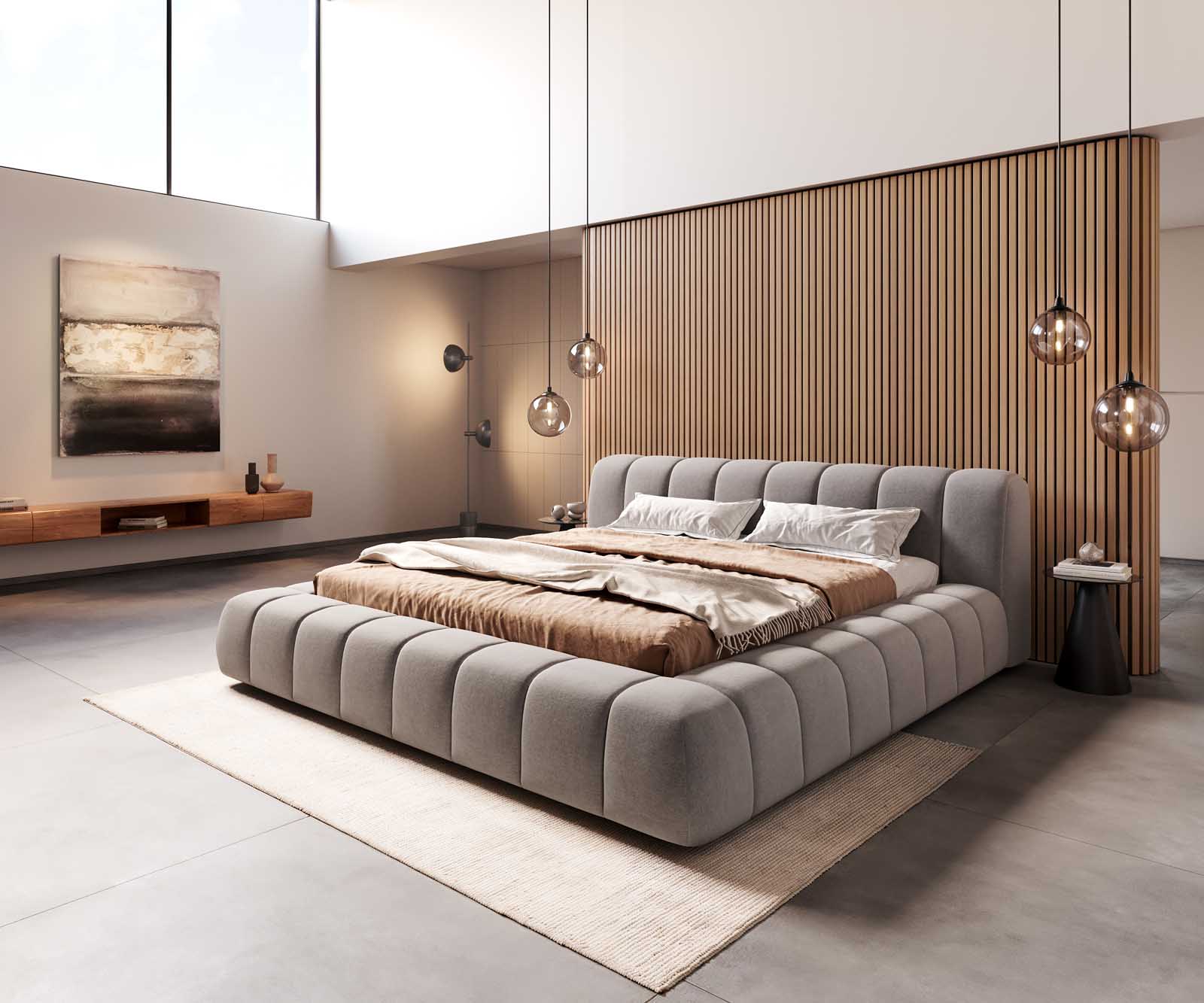 Bedframe Cutio 180x200 cm microvezel grijs