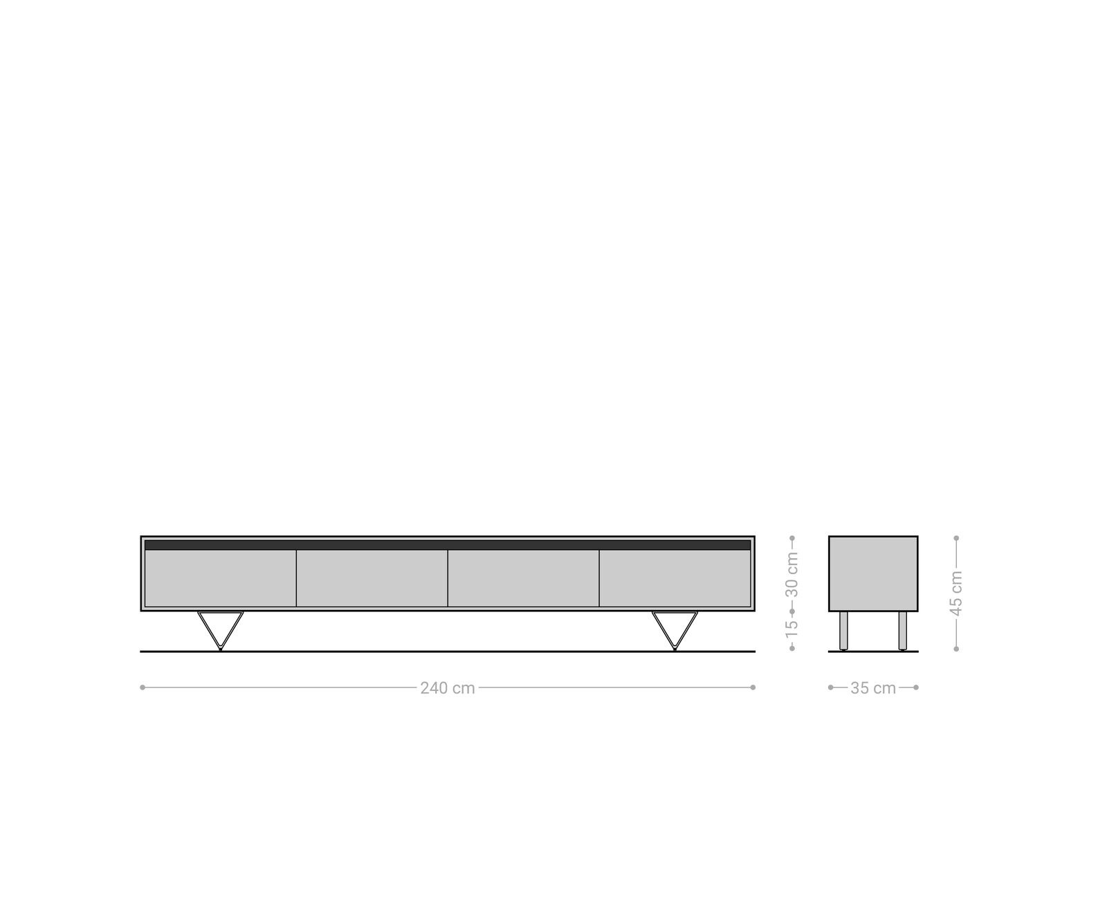 Tv-meubel Stonegrace 240 cm acacia natuur 4 deuren 5 Tv-meubel Stonegrace 240 cm acacia natuur 4 deuren 5