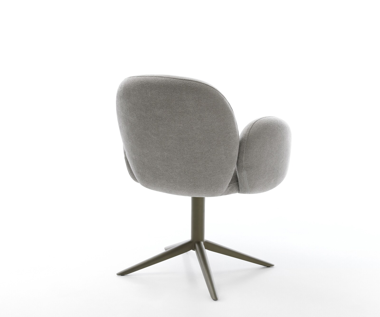 Draaistoel Nube-Flex met armleuning zachte stof met structuur grijs kruispoot afwerking met titanium 360° draaibaar rocker-functie pocketveer kern 5