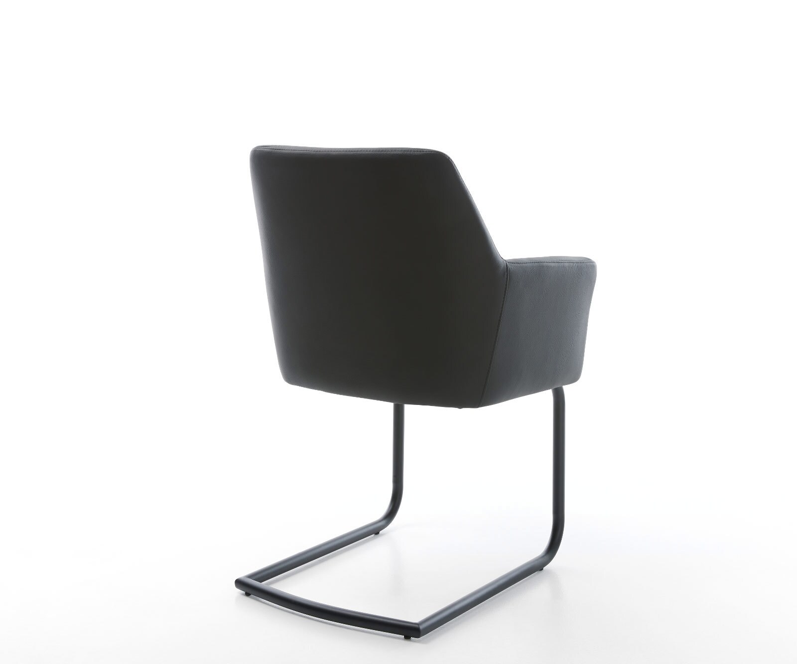 Sledemodel Xana-Flex met armleuning echt leer zwart sledemodel rond zwart pocketveer kern 5