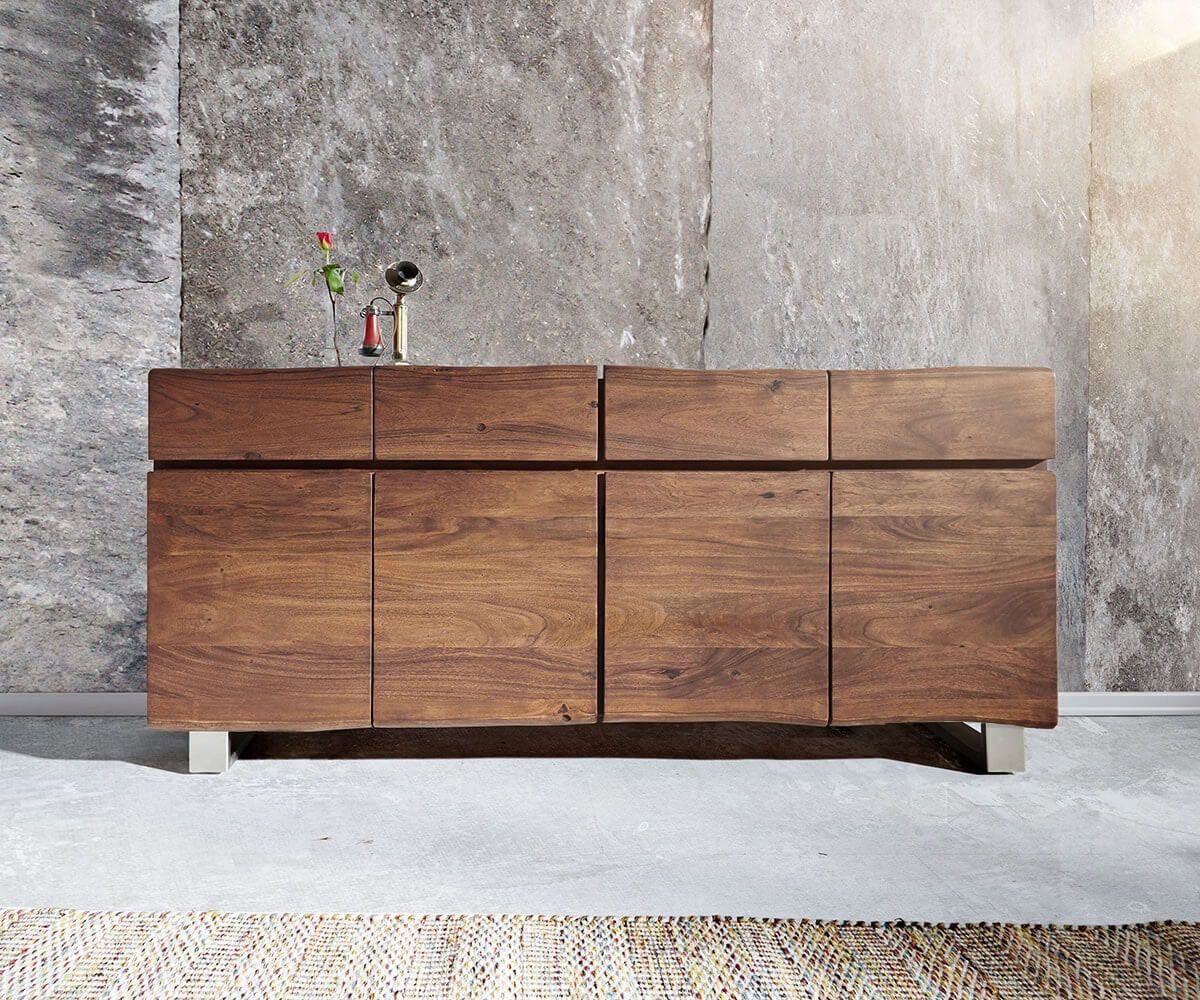 Dressoir Live-Edge 172 cm acacia bruin 4 deuren 4 laden 2 Dressoir Live-Edge 172 cm acacia bruin 4 deuren 4 laden 2