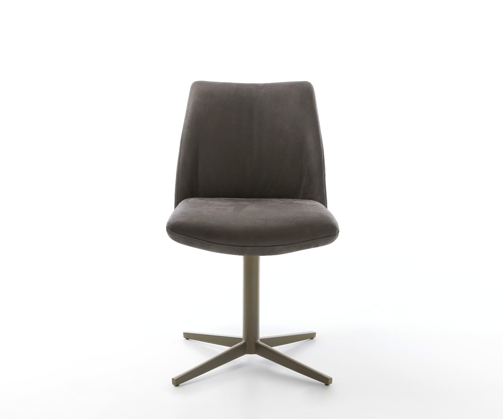 Draaistoel Elso-Flex microvelours antraciet vintage kruispoot afwerking met titanium 360° draaibaar pocketveer kern 1