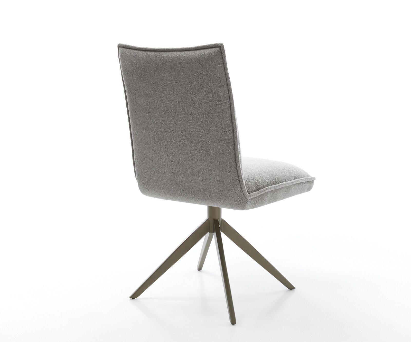 Draaistoel Lelio-Flex zachte stof met structuur grijs kruisframe breed afwerking met titanium 360° draaibaar rocker-functie pocketveer kern 5