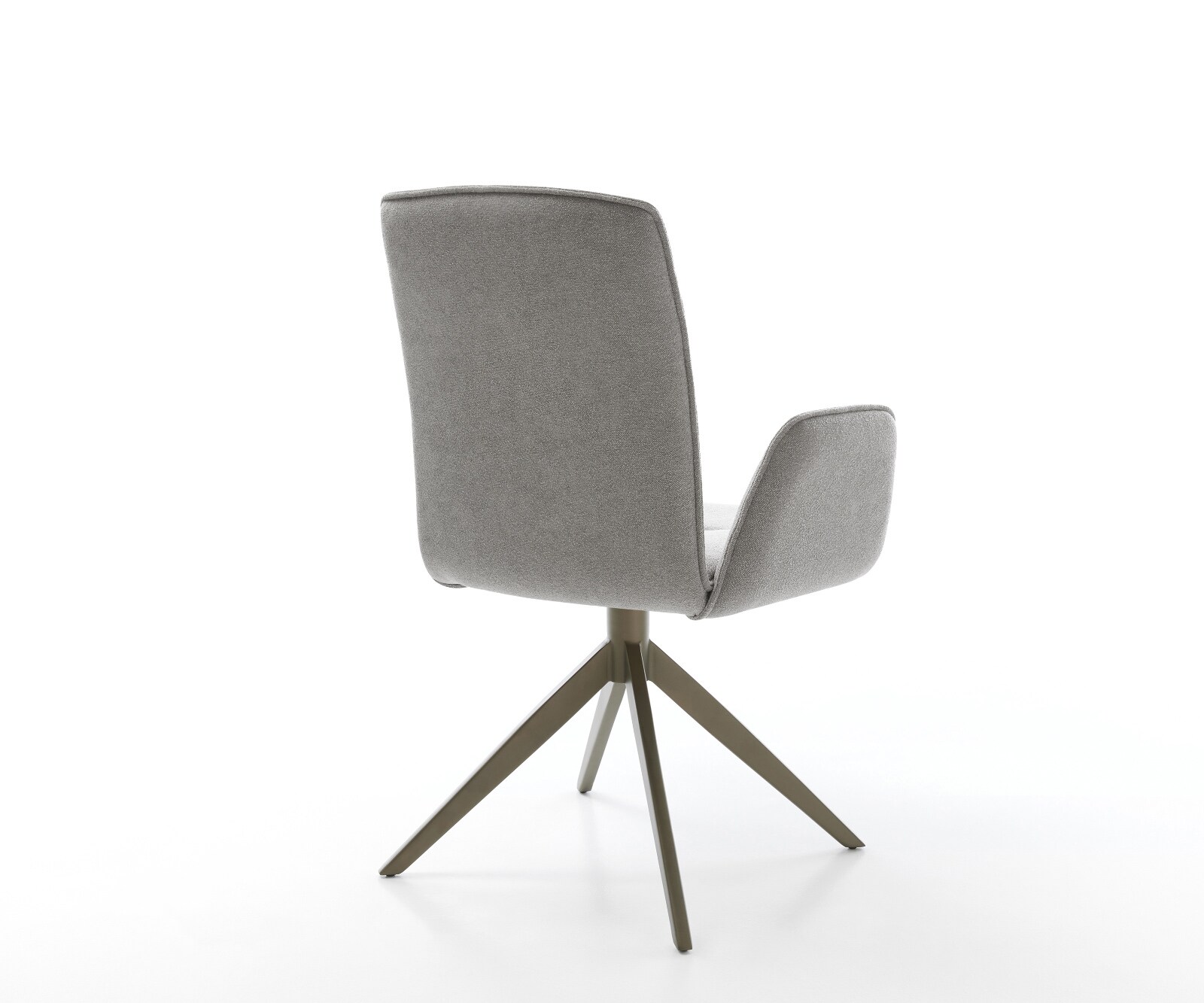 Draaistoel Vinja-Flex zachte stof met structuur grijs kruisframe breed afwerking met titanium 360° draaibaar rocker-functie 4