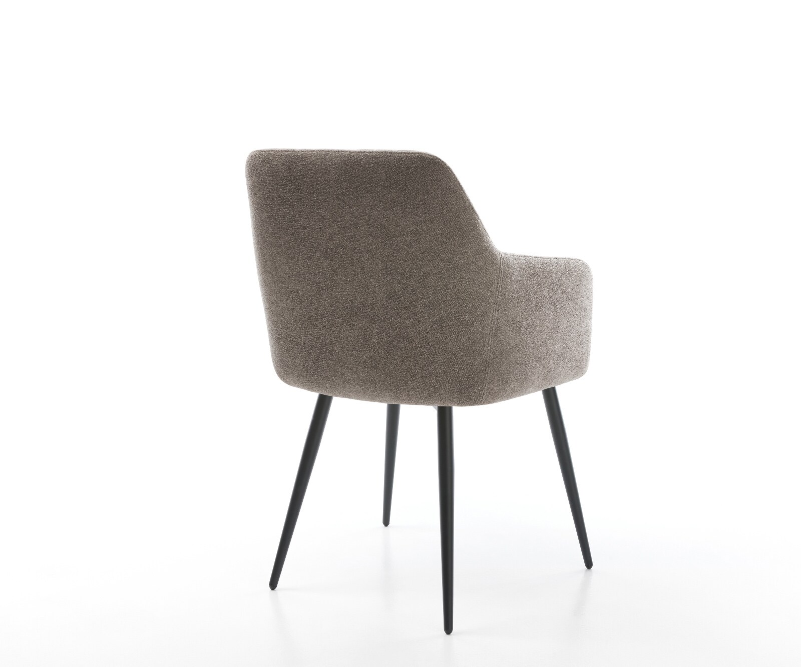Eetkamerstoel Greg-Flex zachte stof met structuur taupe 4-poot conisch zwart pocketveer kern 4