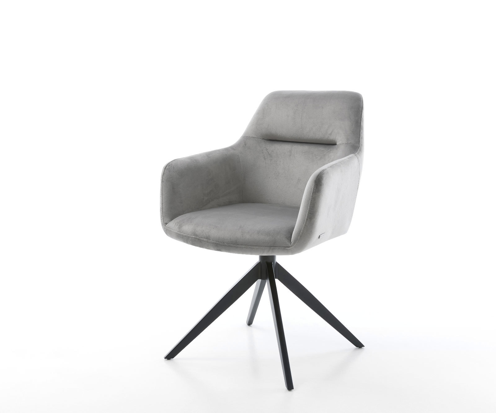 Draaistoel Pejo-Flex fluweel grijs kruisframe breed zwart 360° draaibaar rocker-functie pocketveer kern Draaistoel Pejo-Flex fluweel grijs kruisframe breed zwart 360° draaibaar rocker-functie pocketveer kern